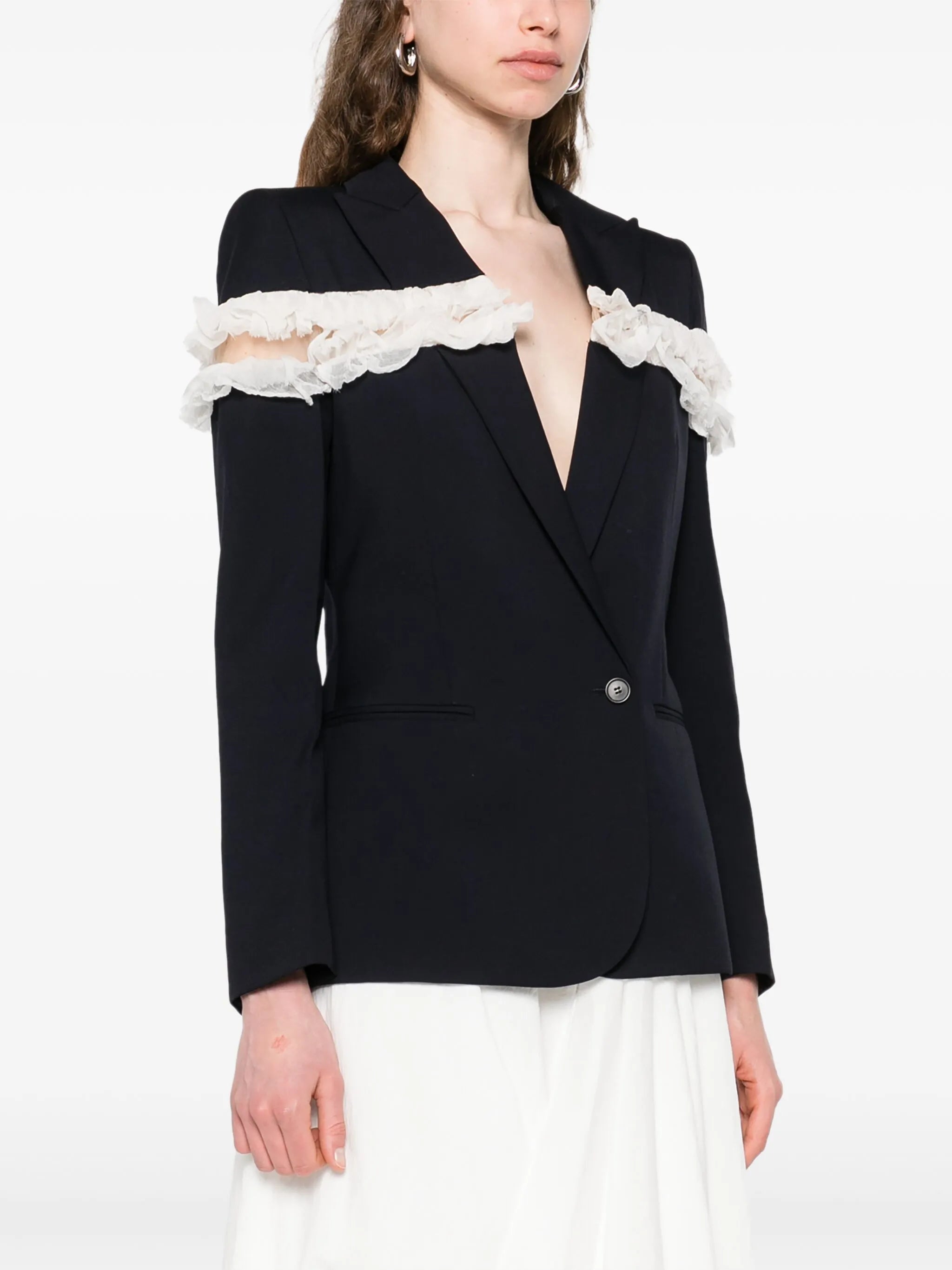 slash-detail double-breasted blazer