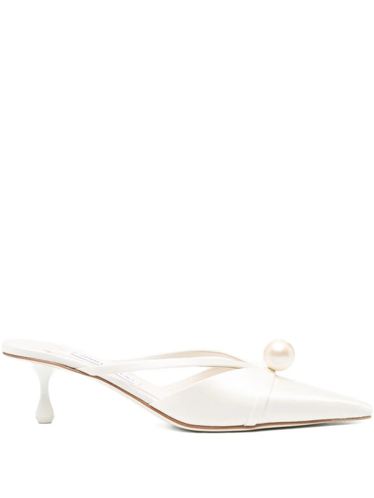 50mm pearl-embellished heeled mules