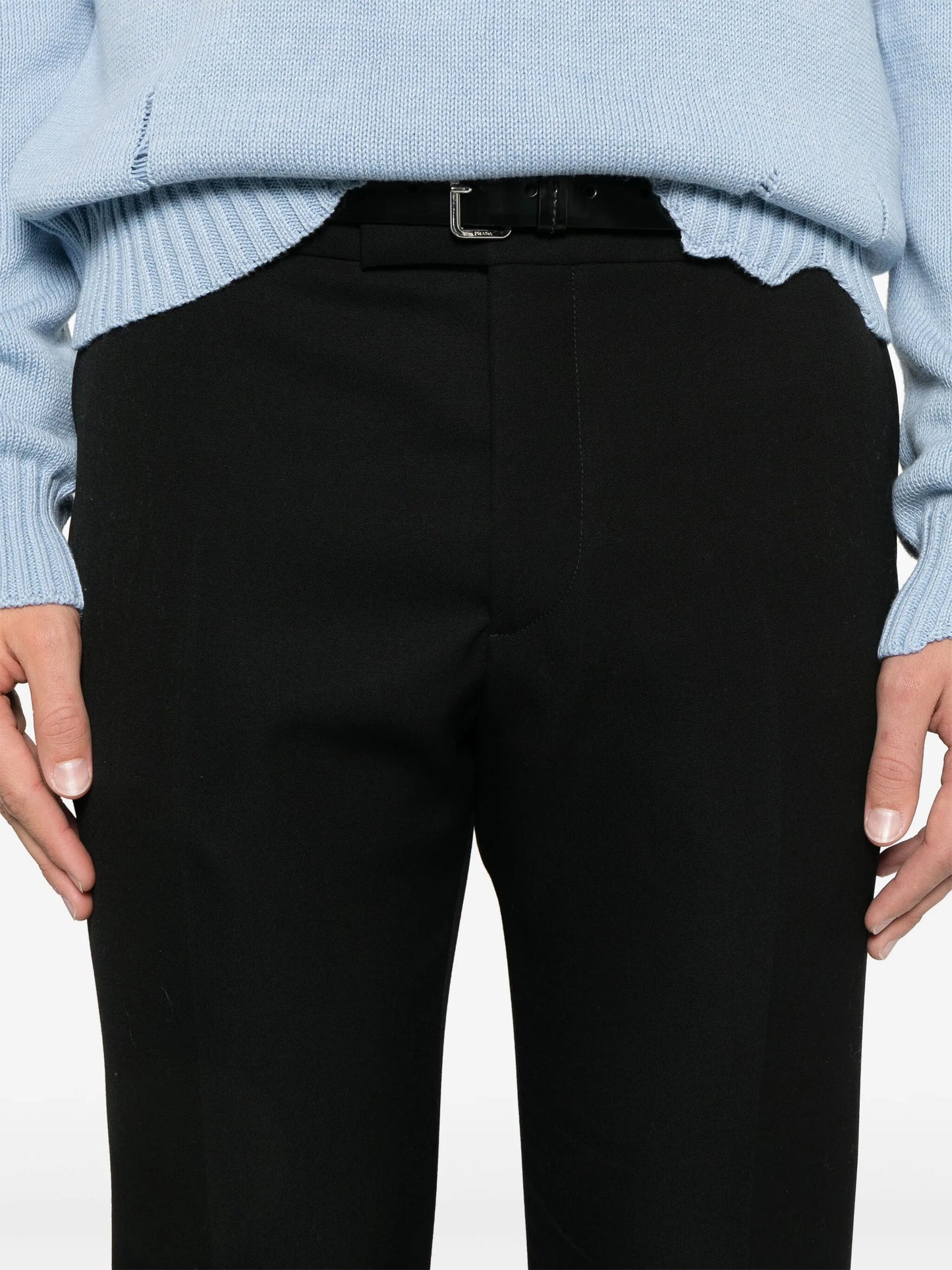 low-rise tailored trousers