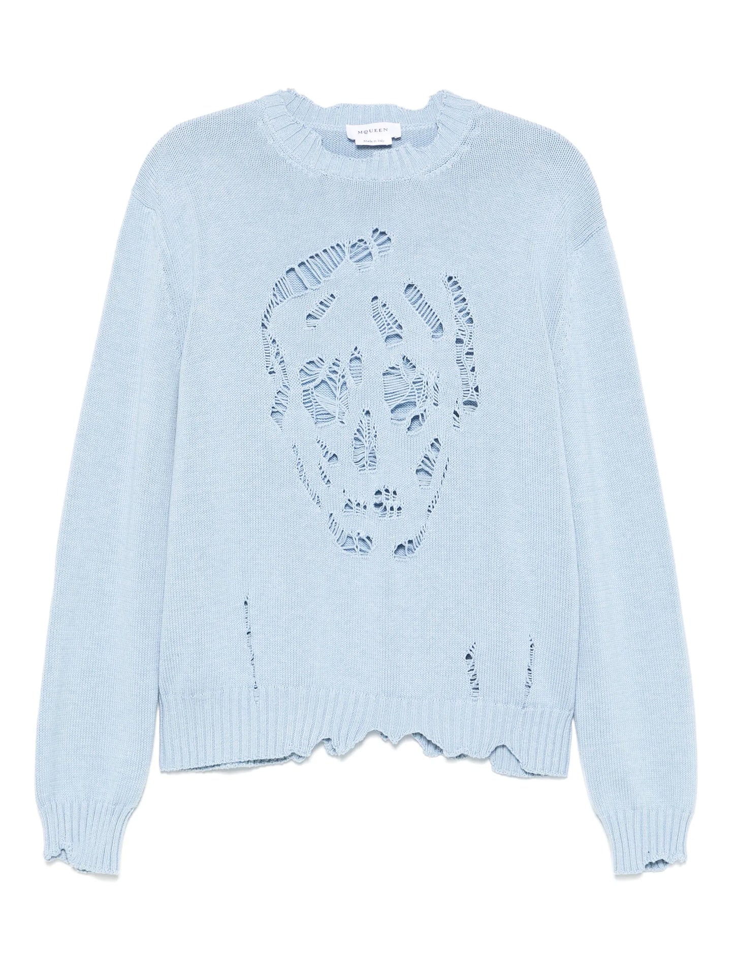 distressed skull sweater