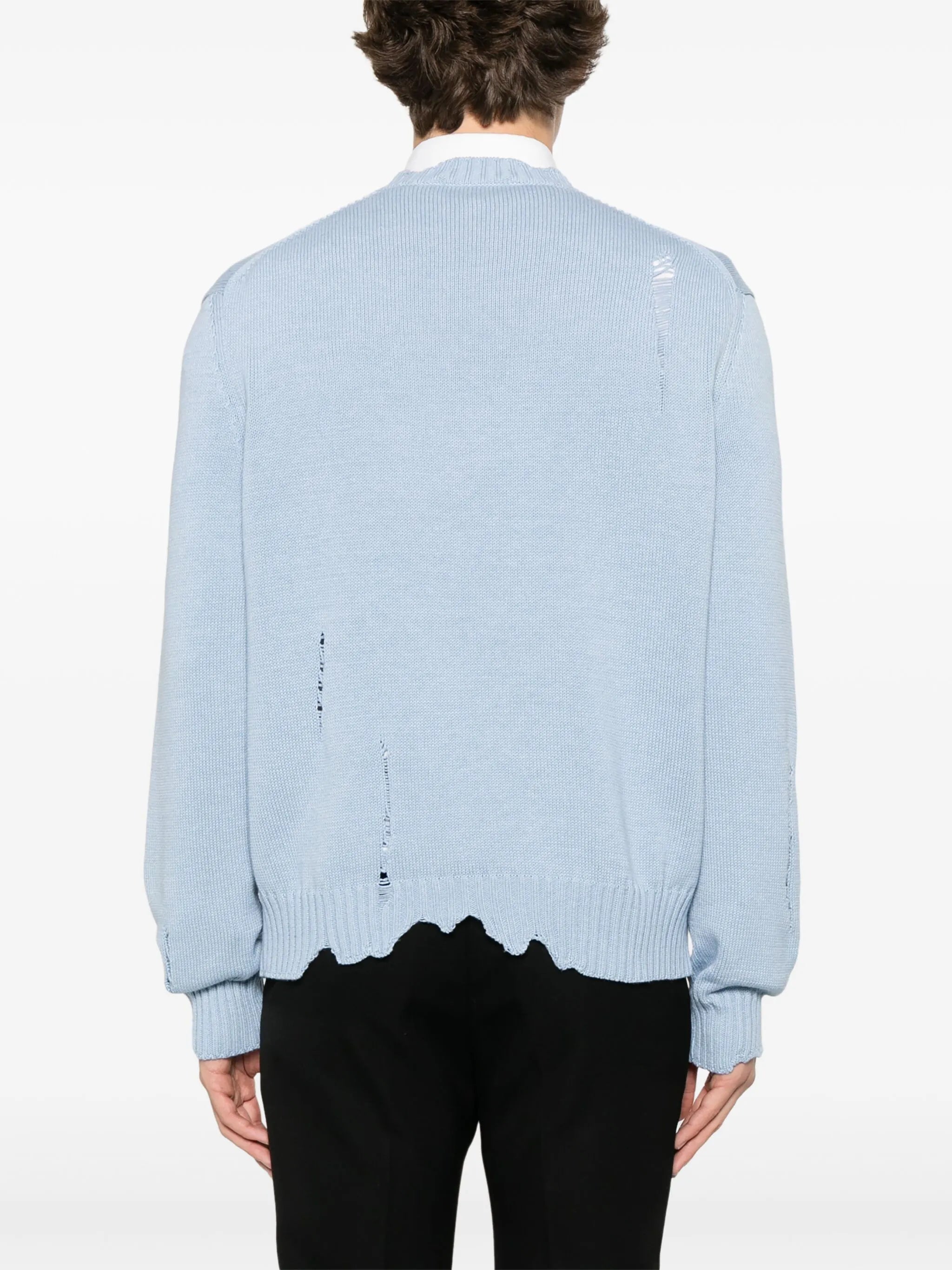 distressed skull sweater