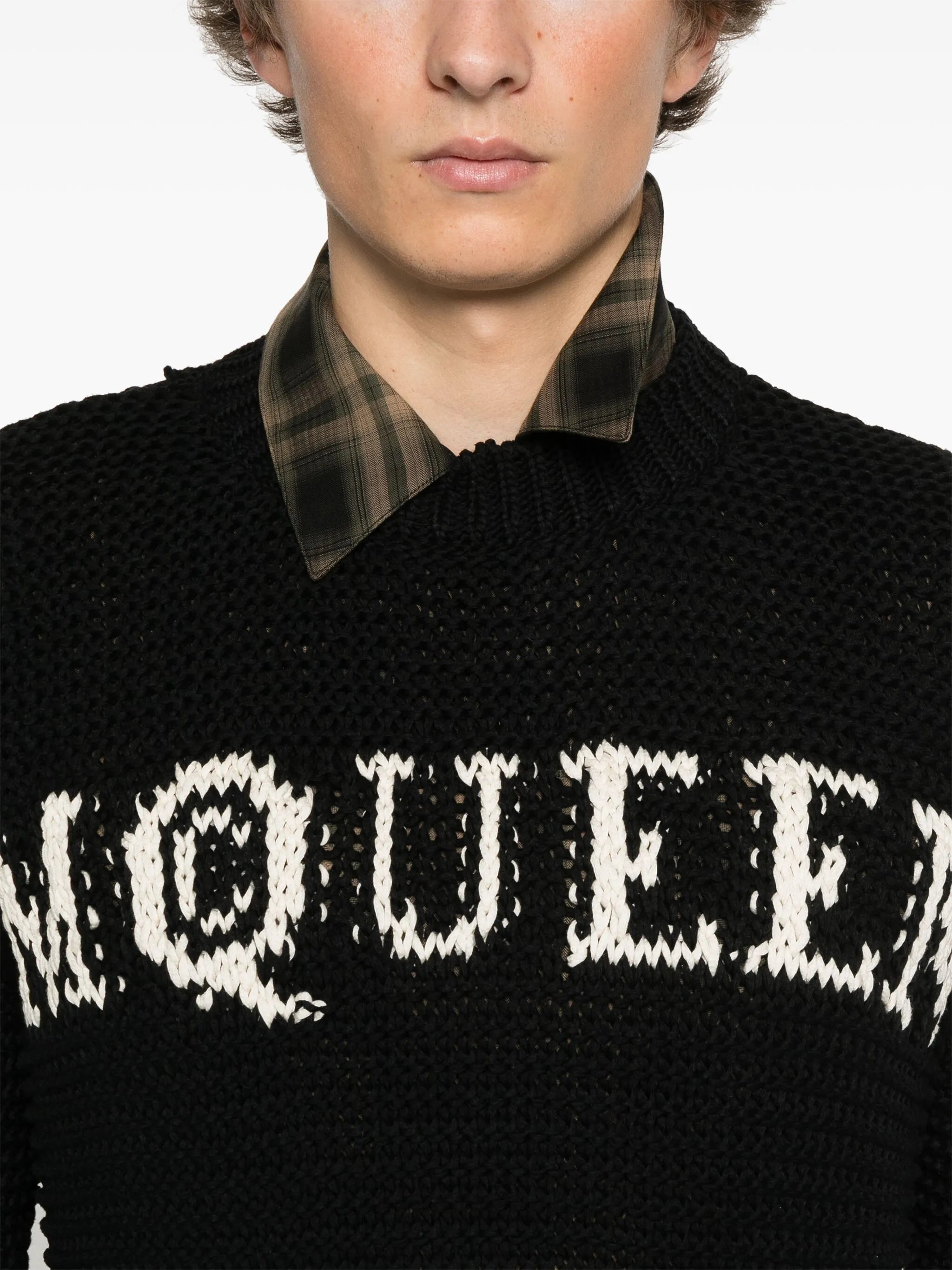 logo-intarsia sweater