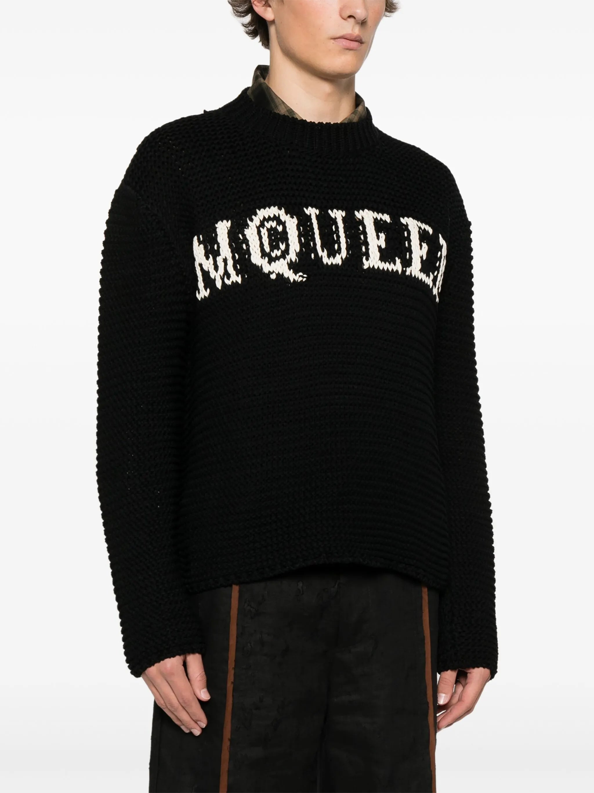 logo-intarsia sweater
