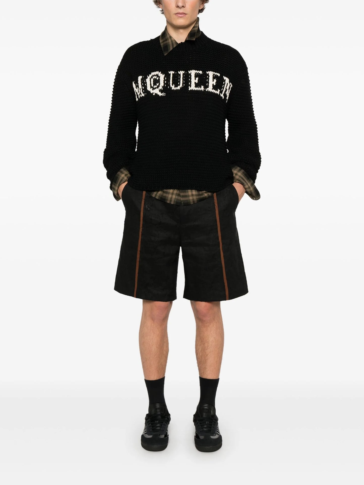 logo-intarsia sweater