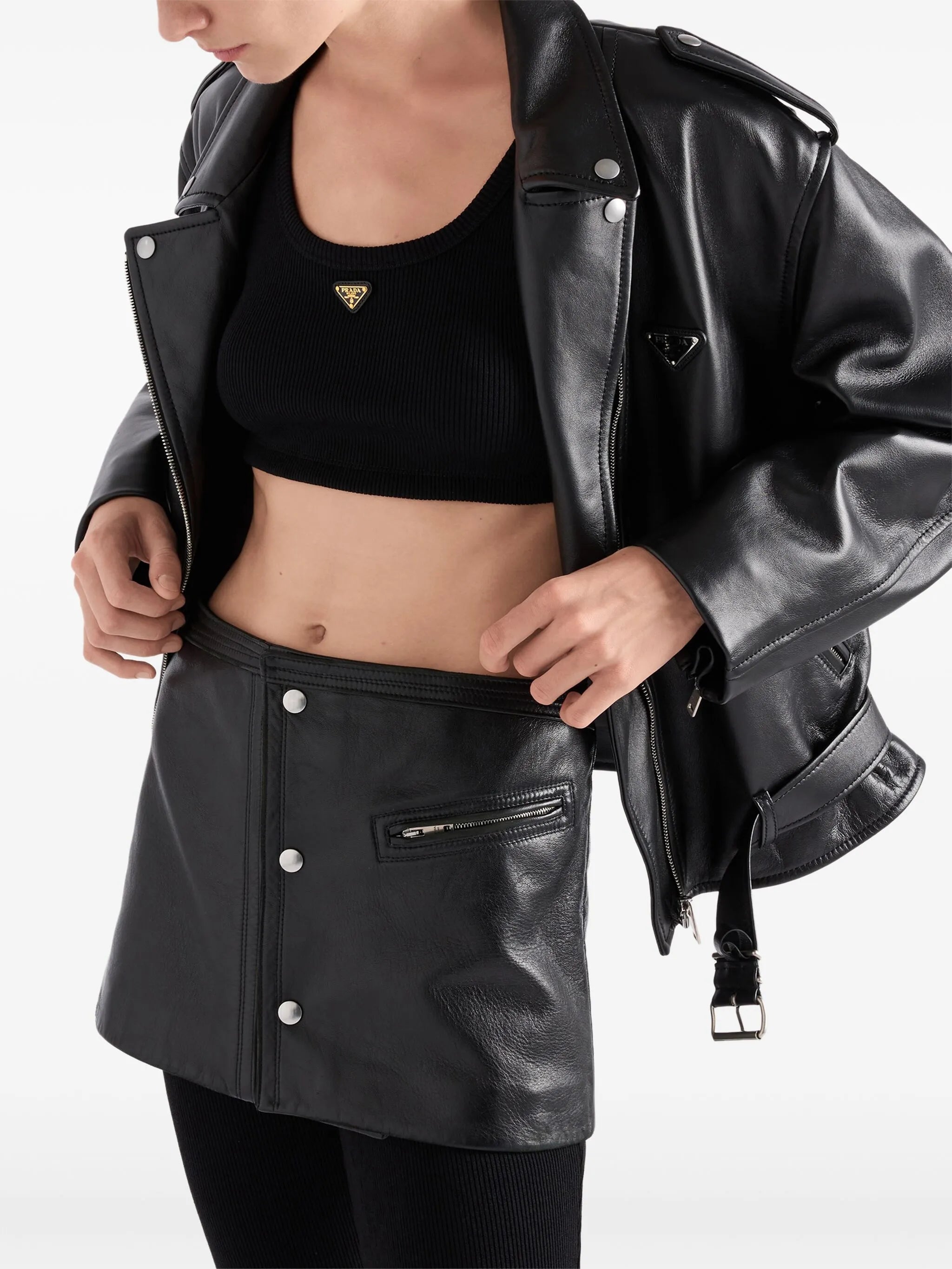 leather mini skirt