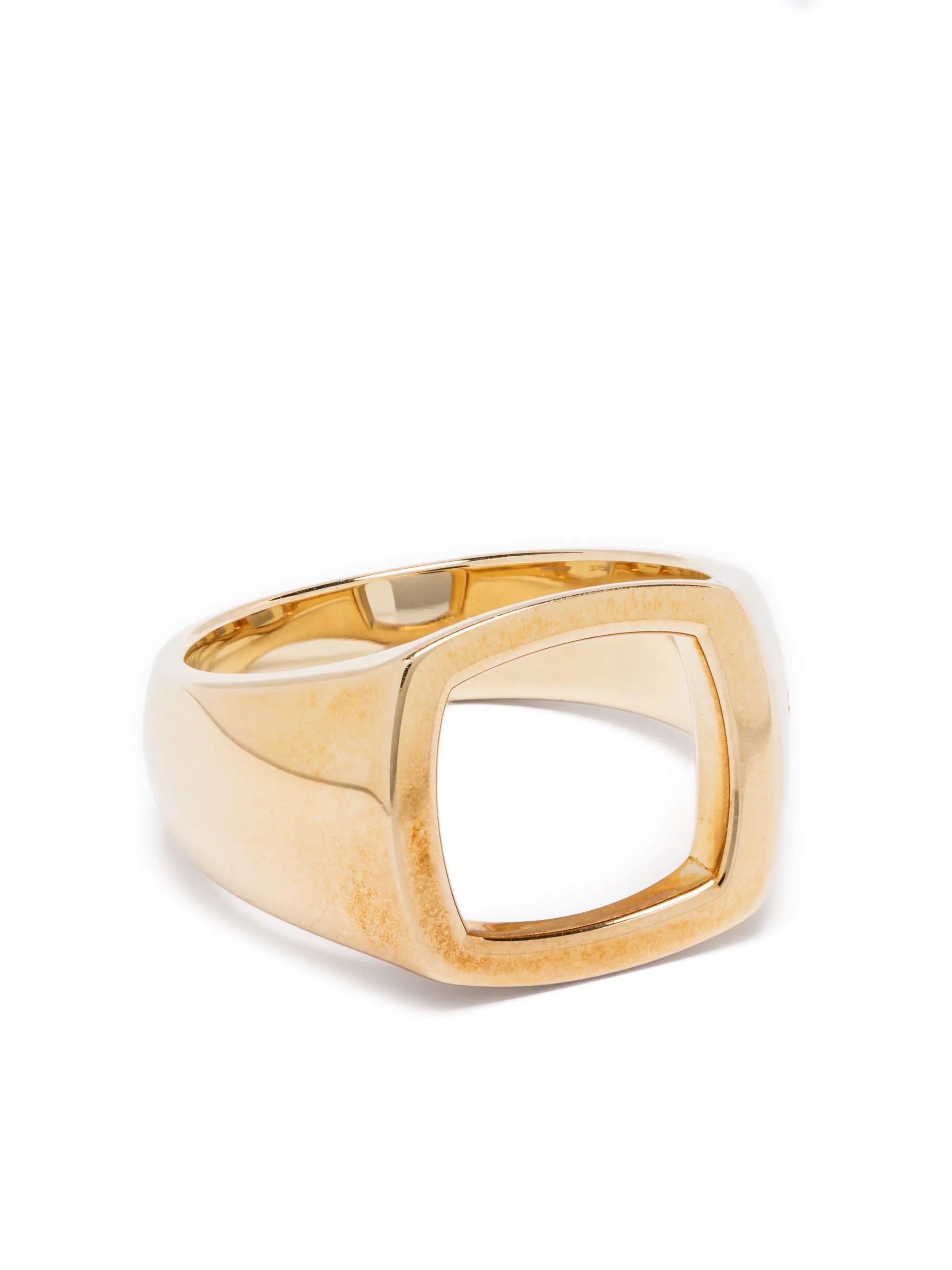 9K yellow gold signet ring