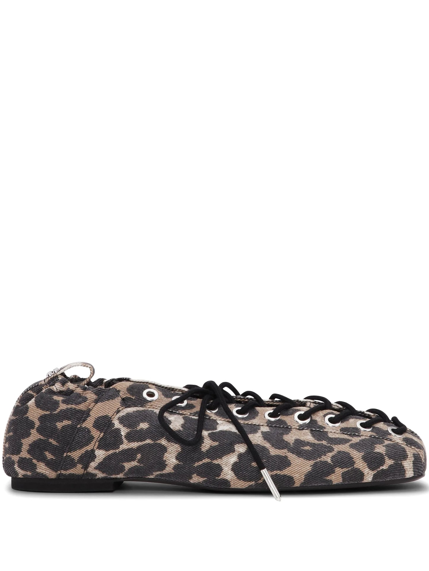 leopard-print lace-up ballet flats