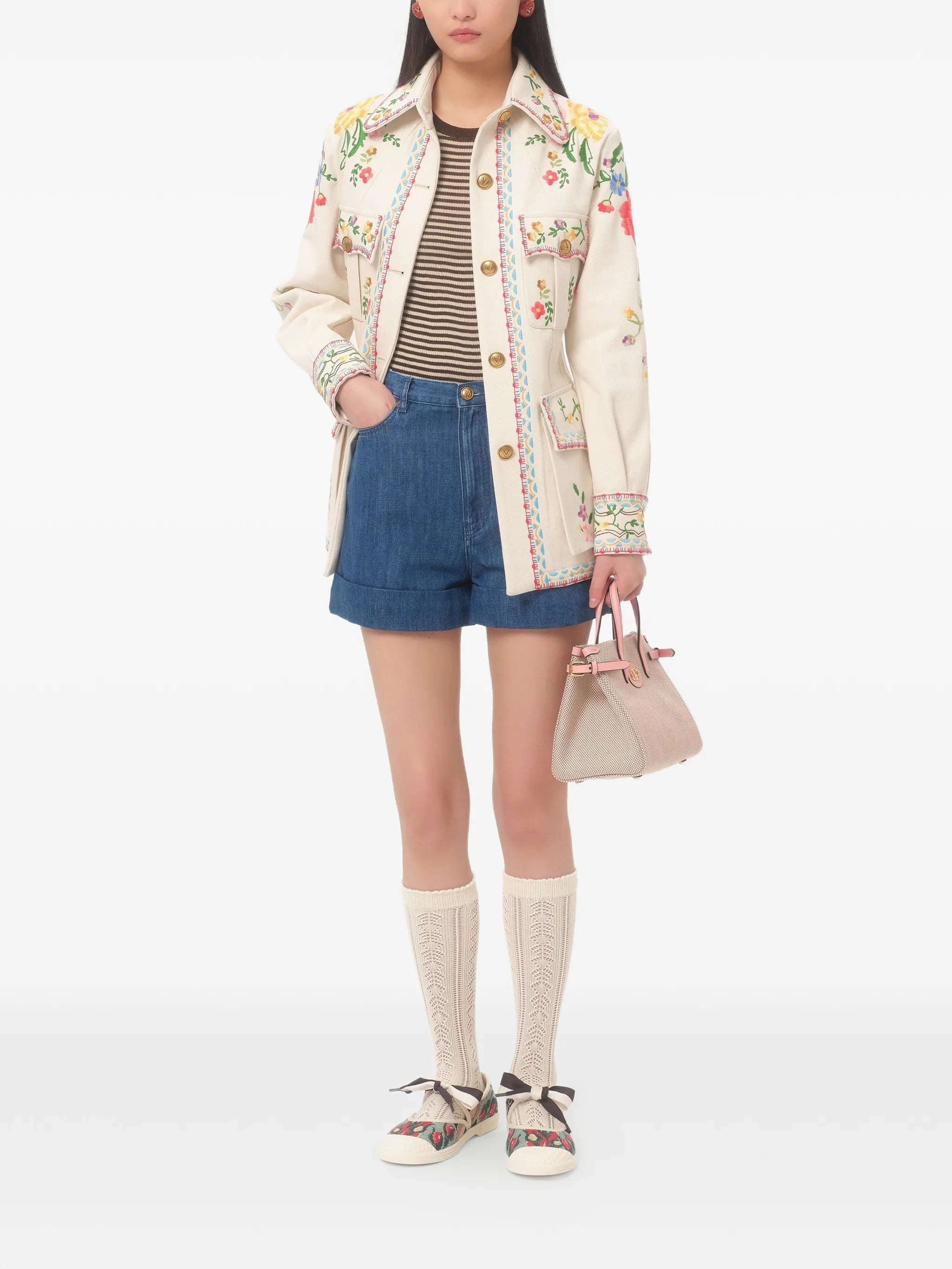 lightweight denim shorts