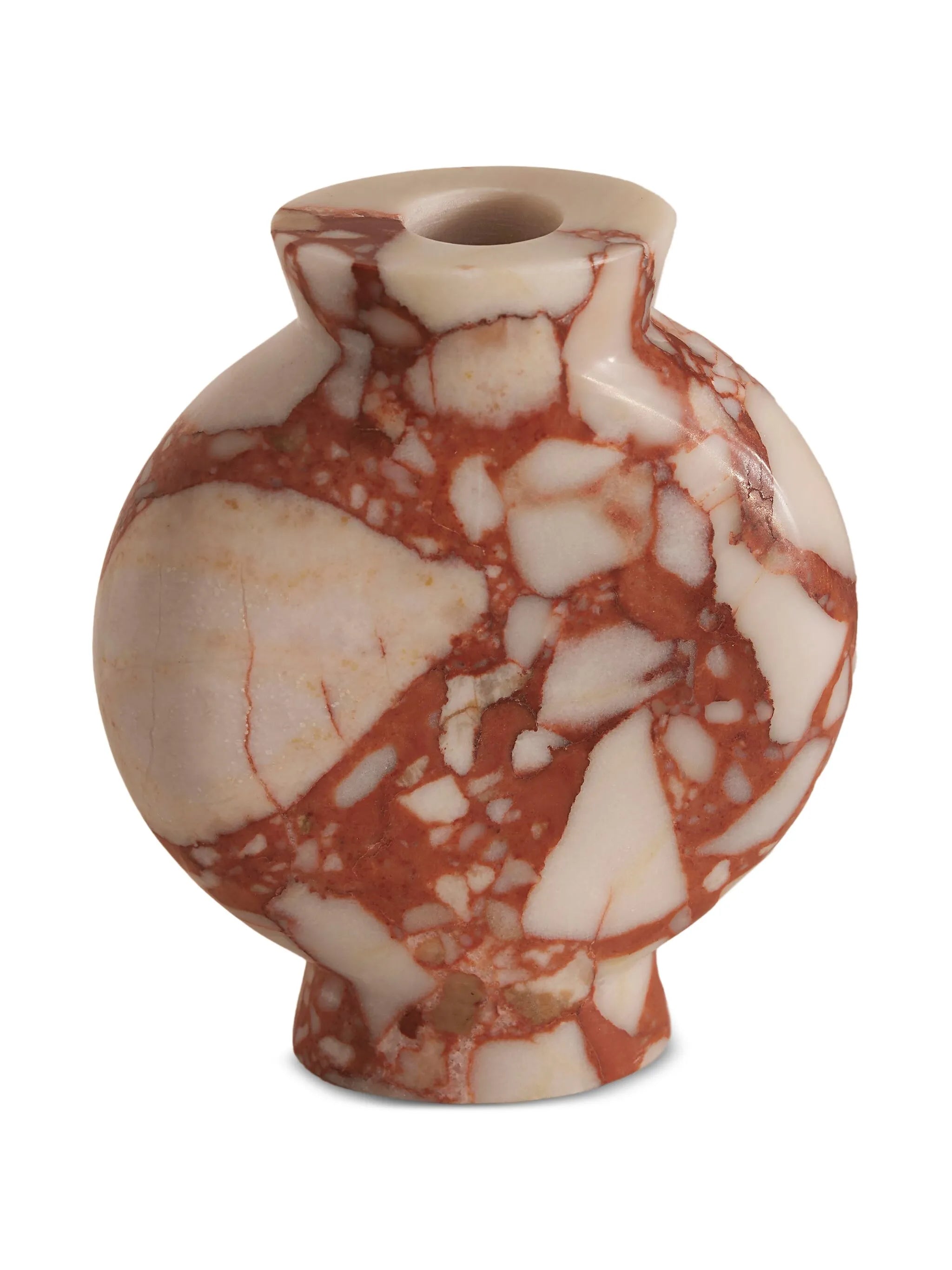 Sesso vase, wide, red Bulgari marble