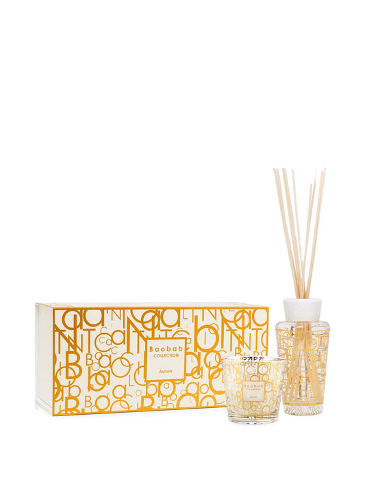 Aurum scented candle and diffuser gift set