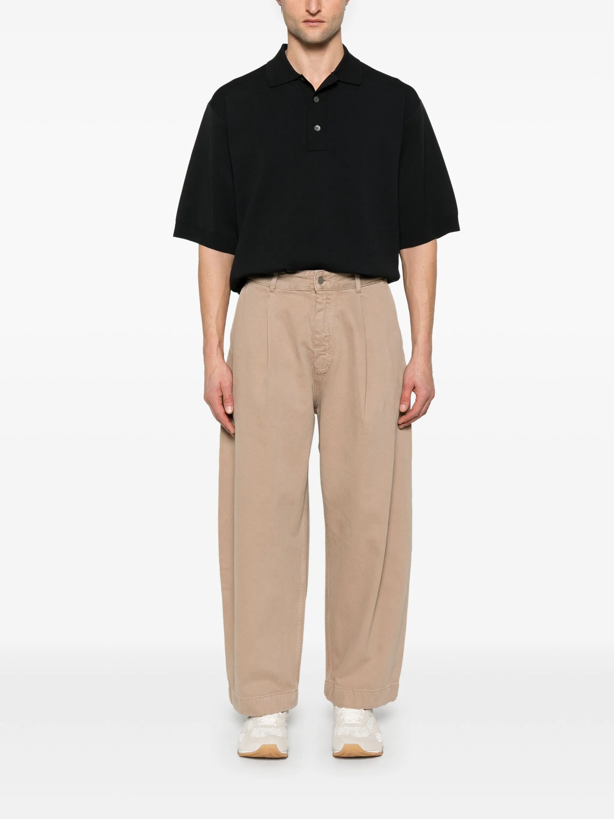 pleated carpenter trousers