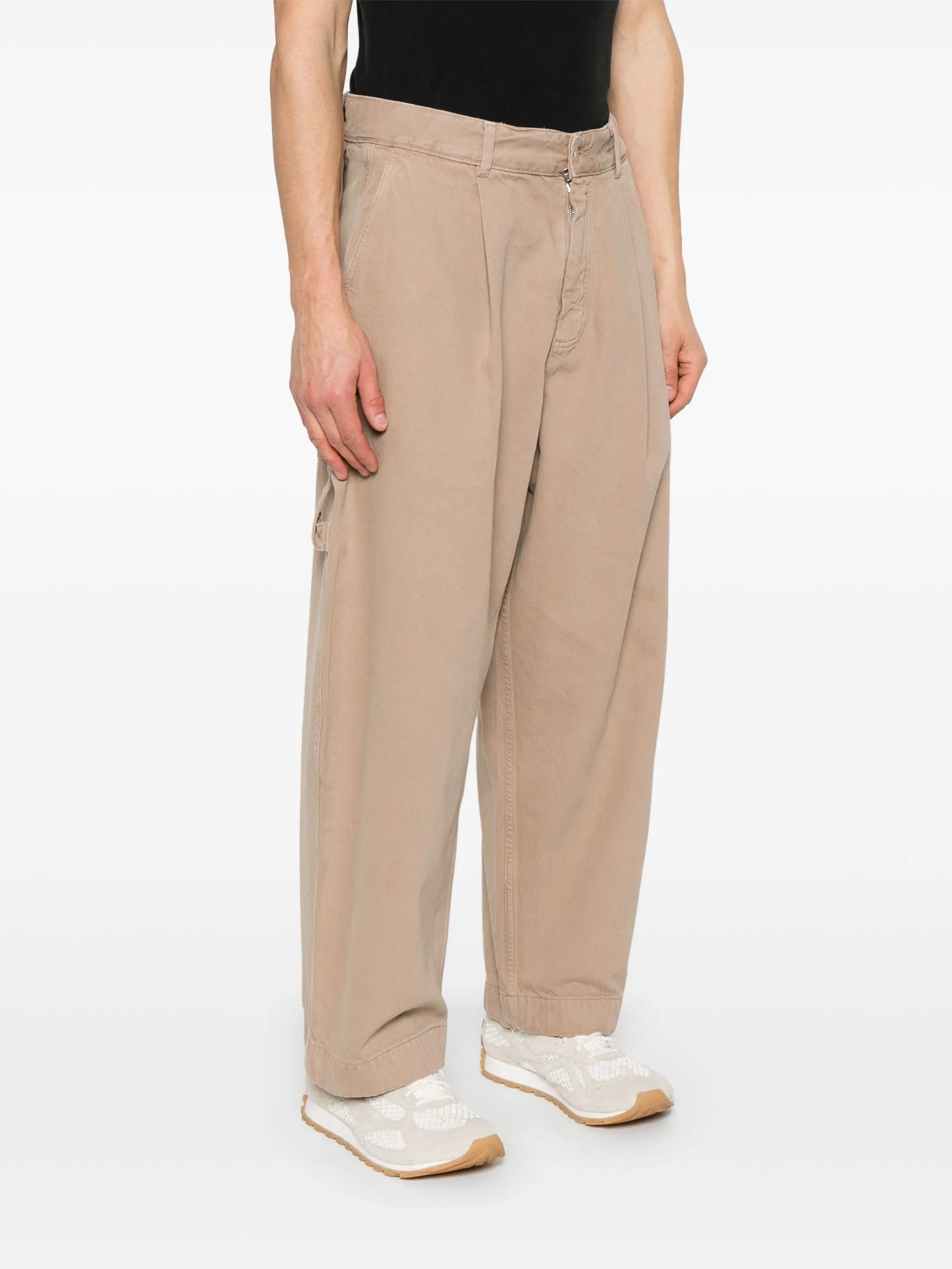 pleated carpenter trousers