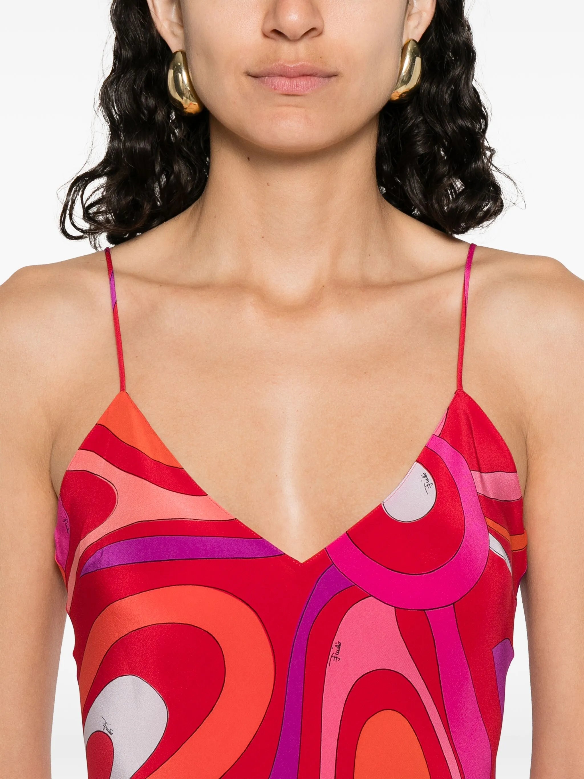 Iride-print maxi dress