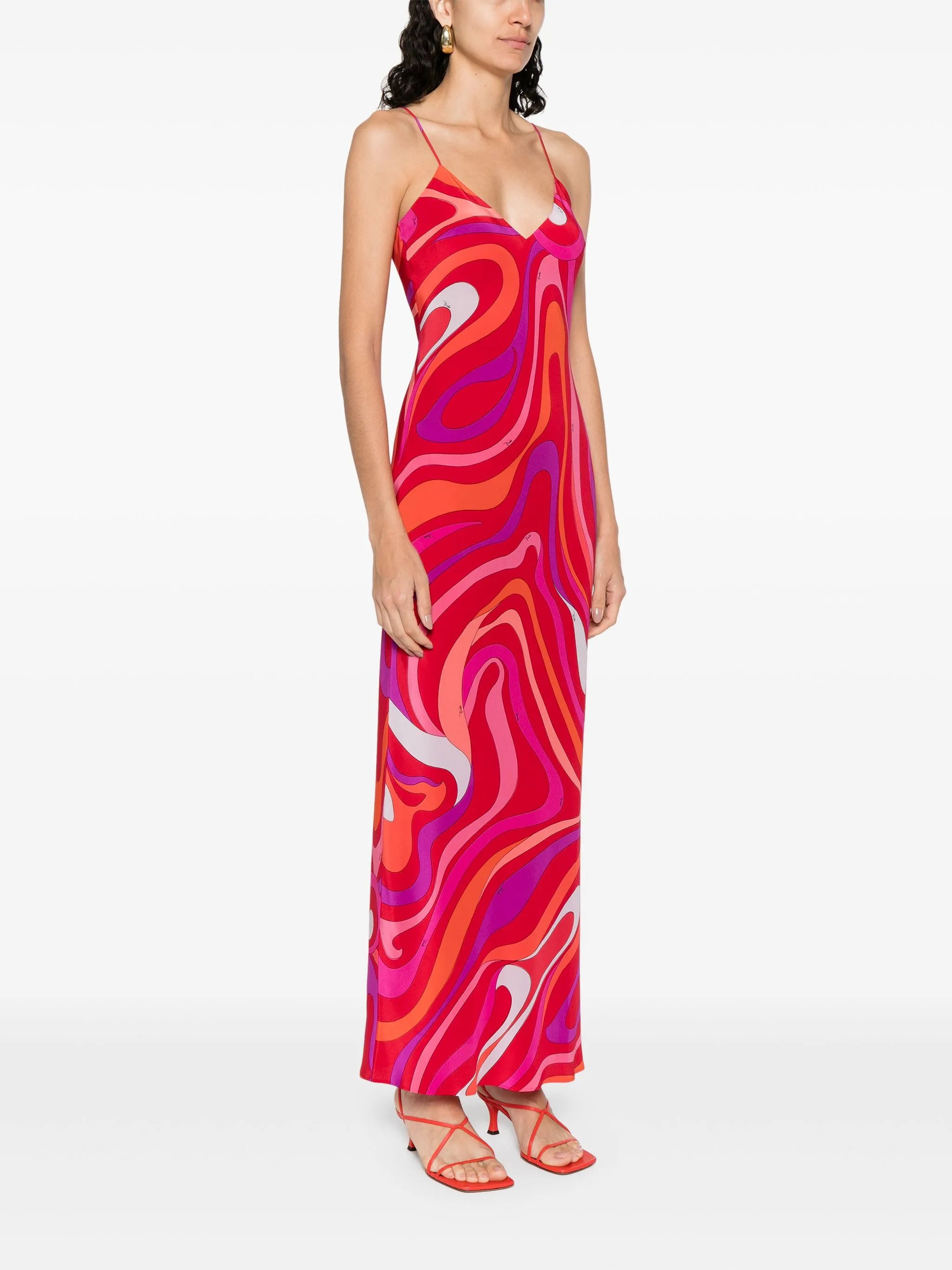 Iride-print maxi dress