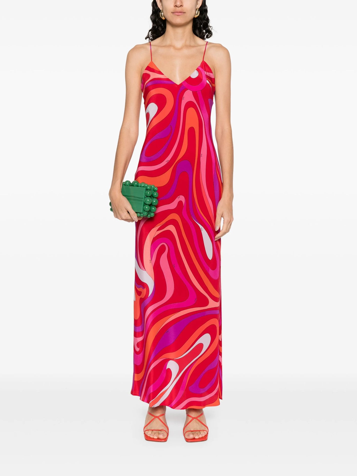 Iride-print maxi dress