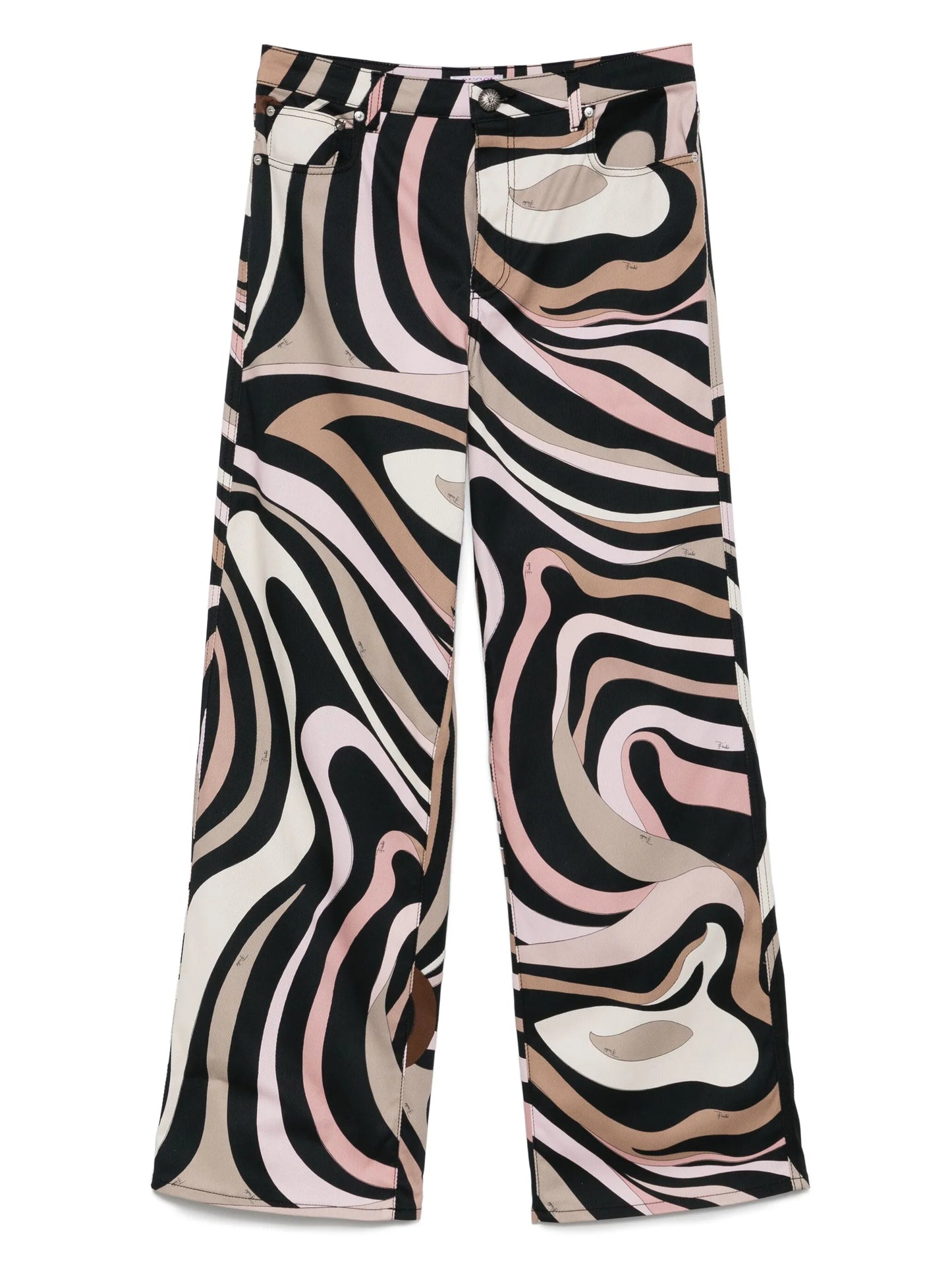 Marmo-print straight-leg trousers