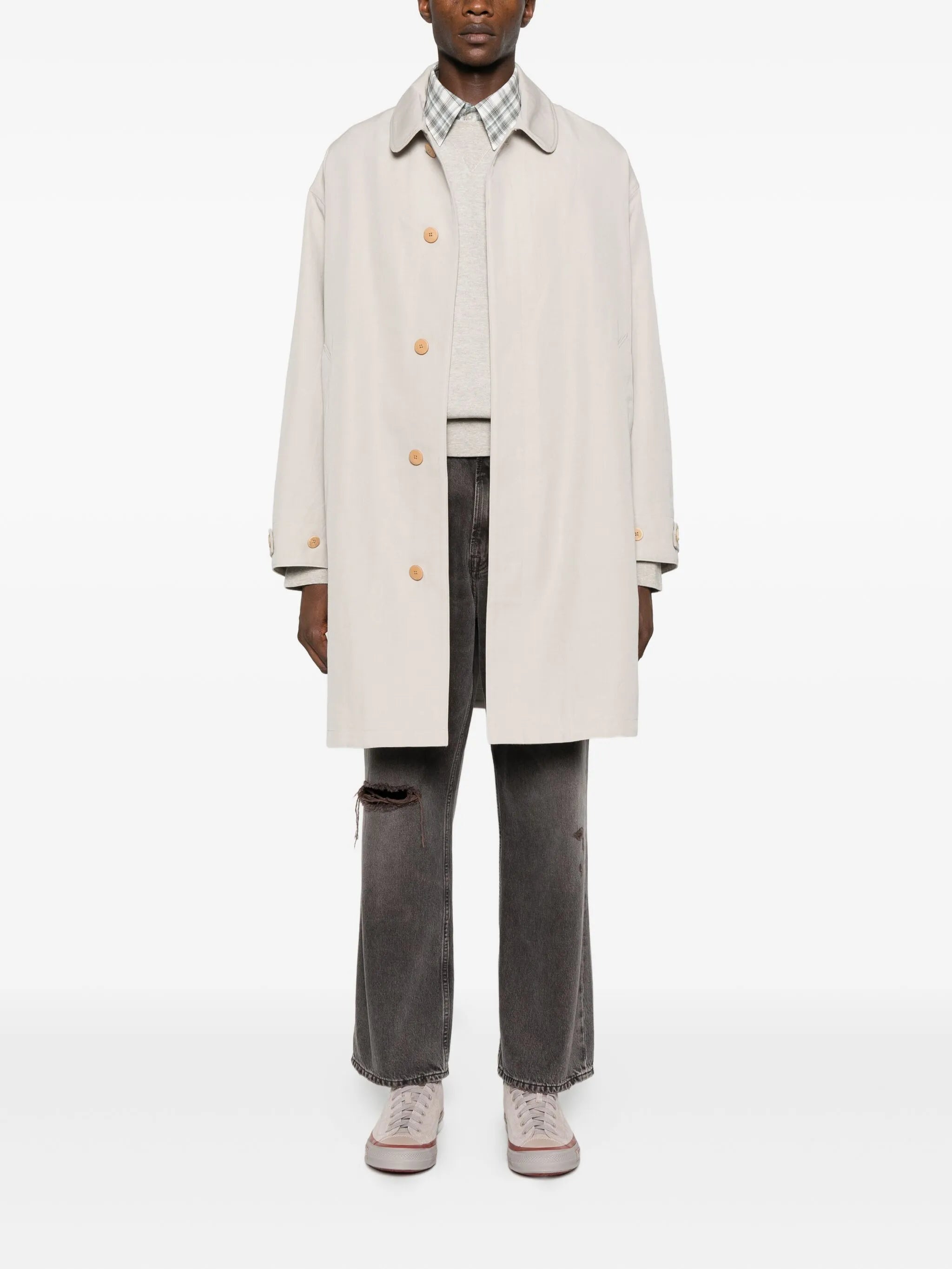 Balmat round-collar coat