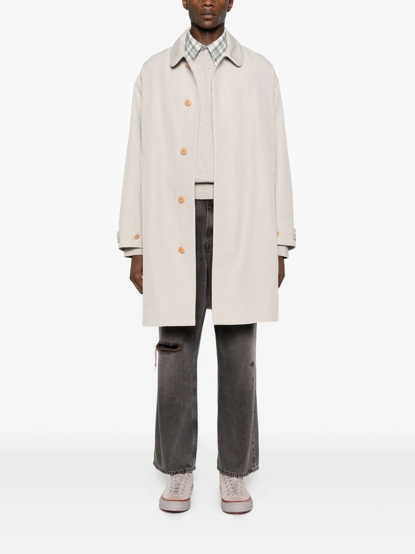 Balmat round-collar coat