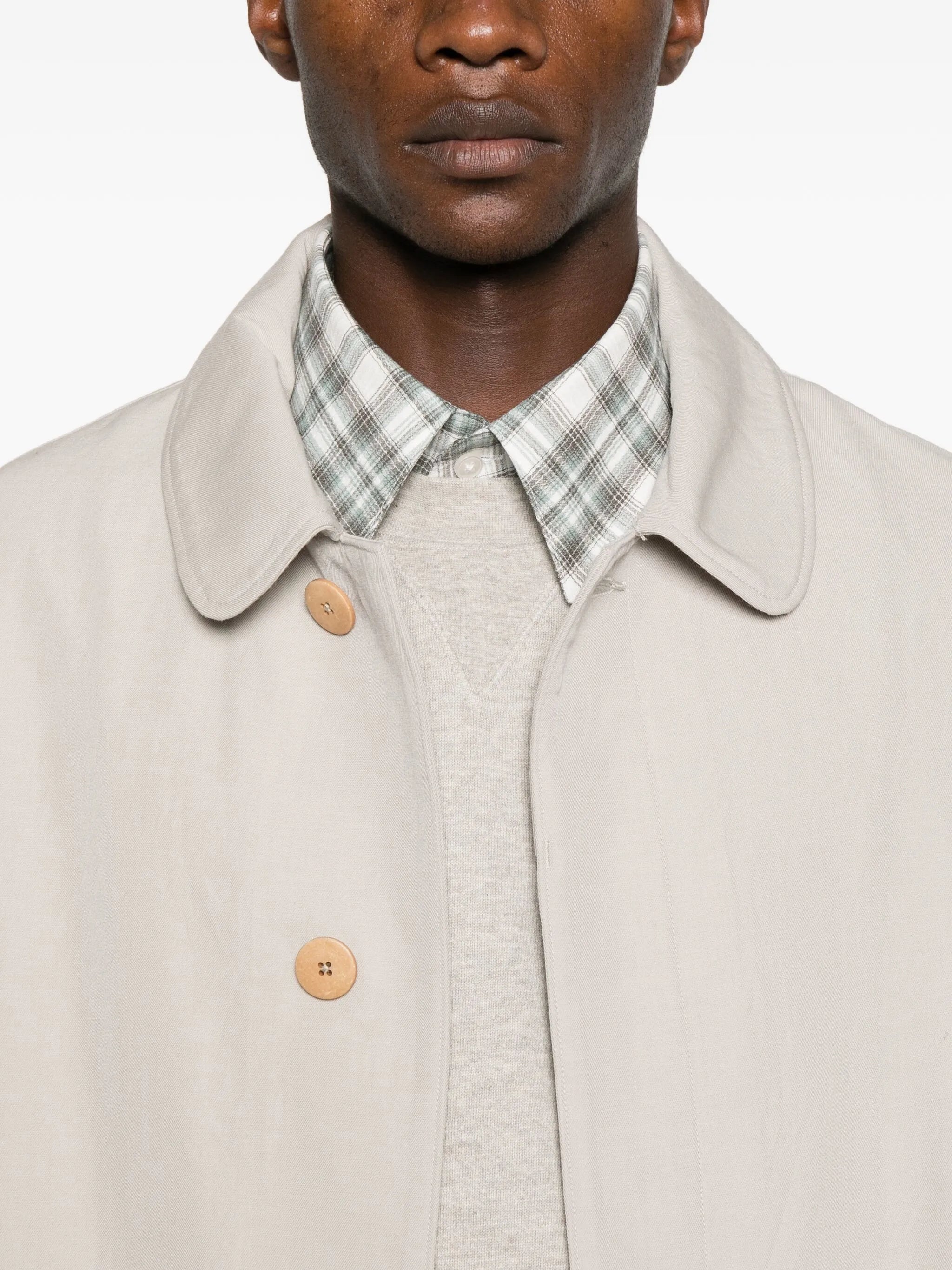 Balmat round-collar coat