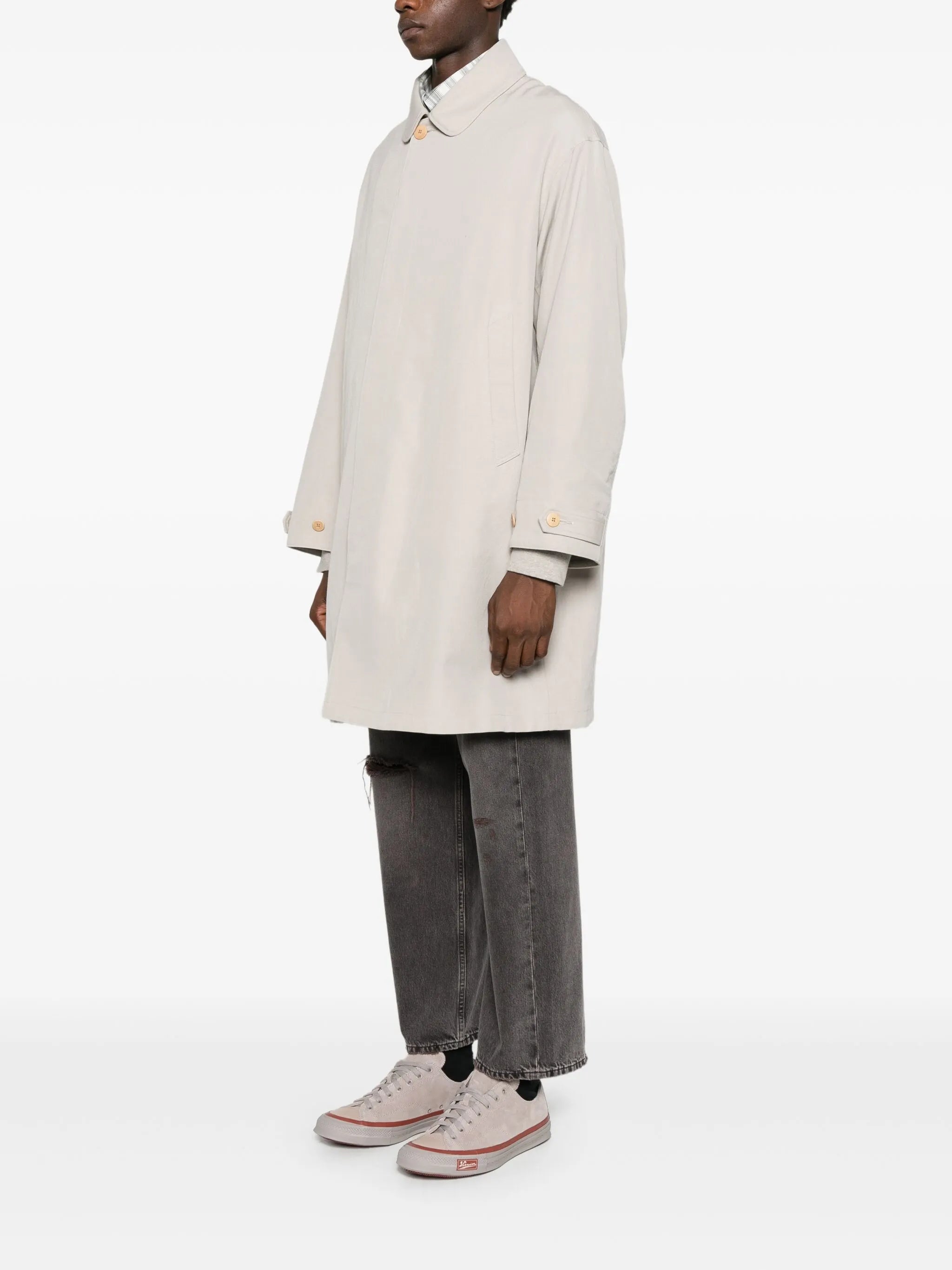 Balmat round-collar coat