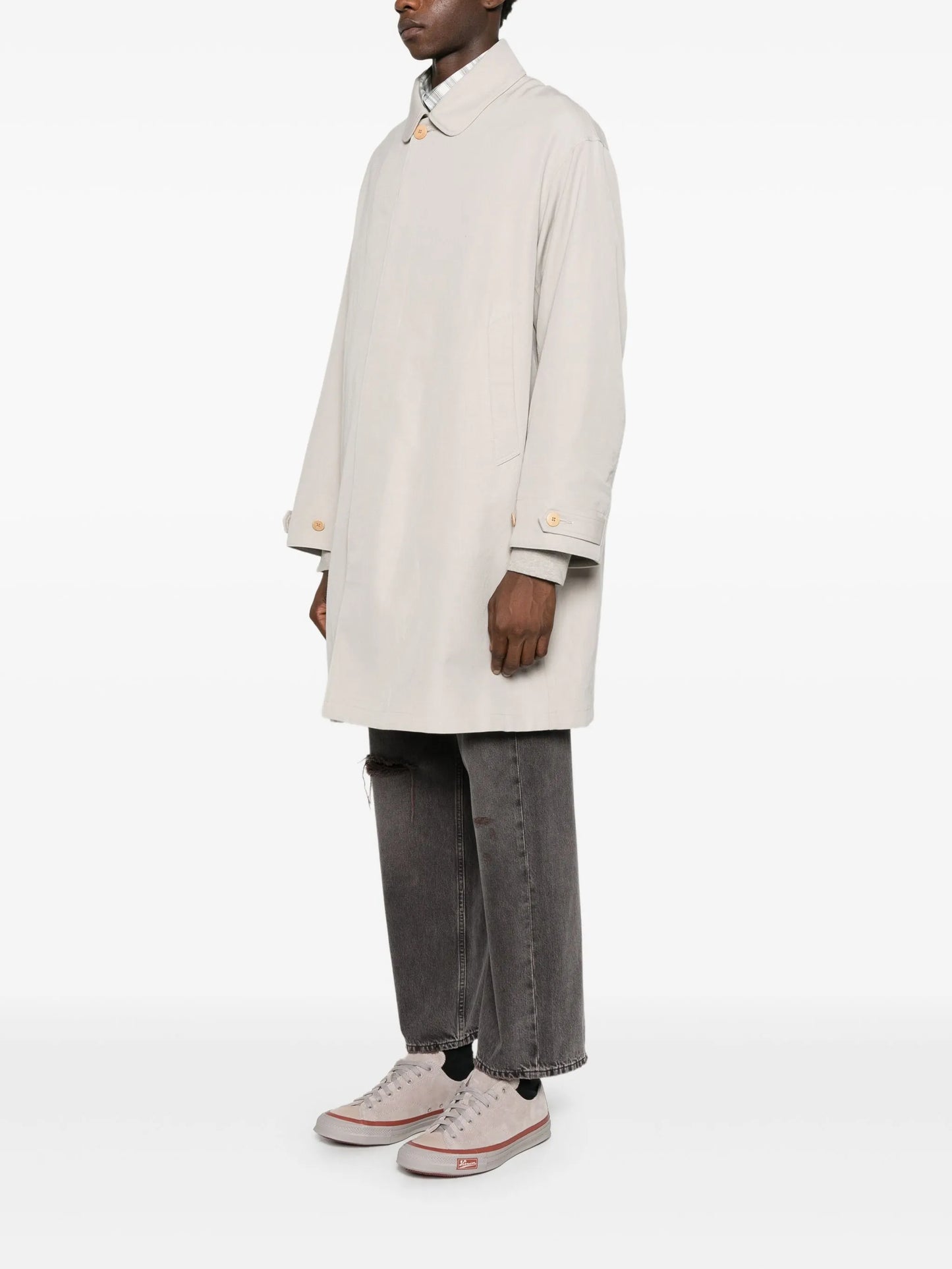 Balmat round-collar coat