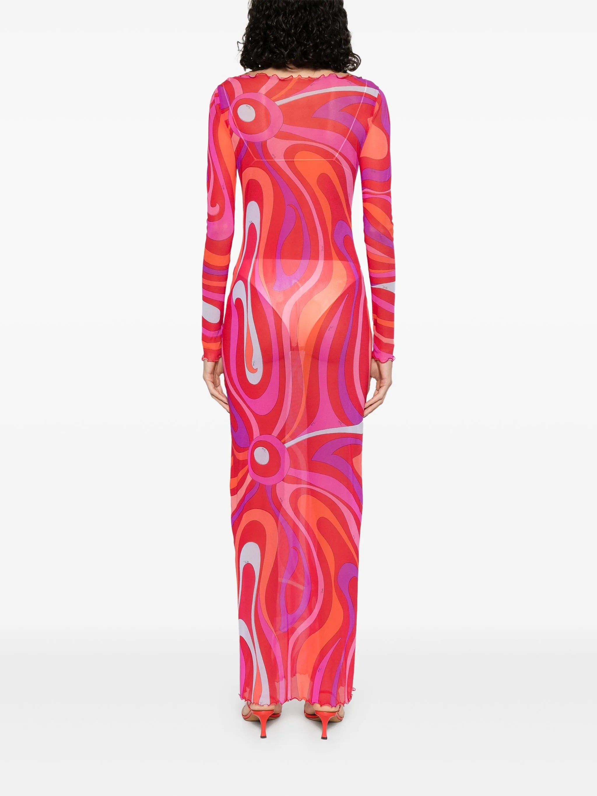Iride-print maxi dress