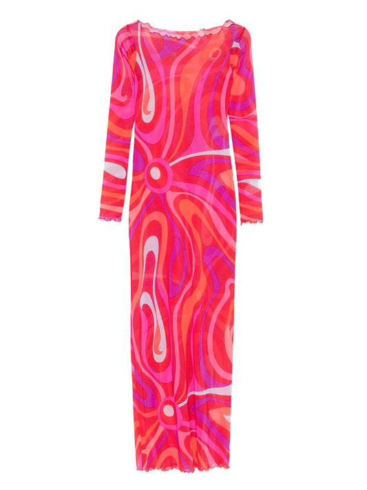 Iride-print maxi dress