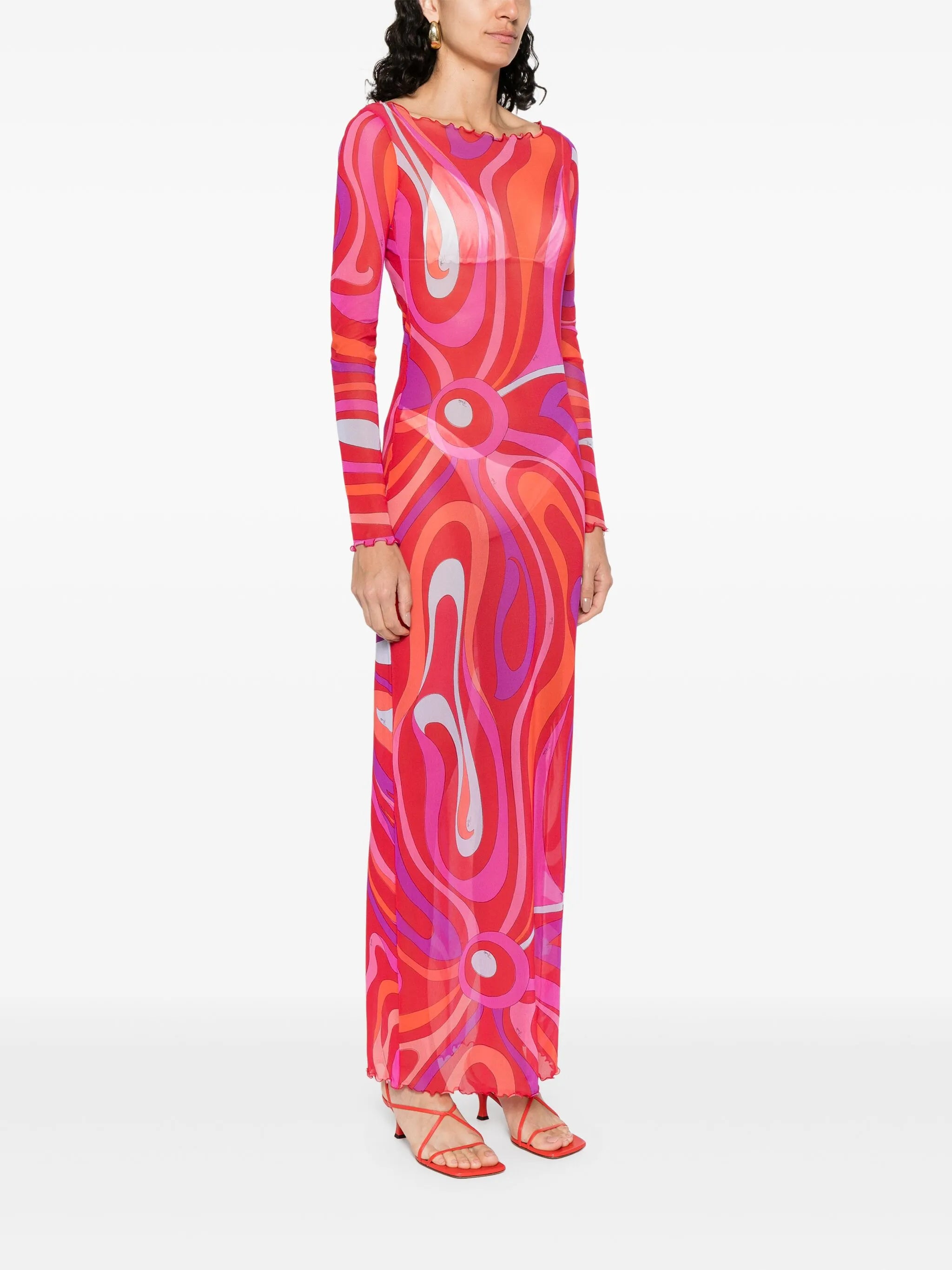 Iride-print maxi dress