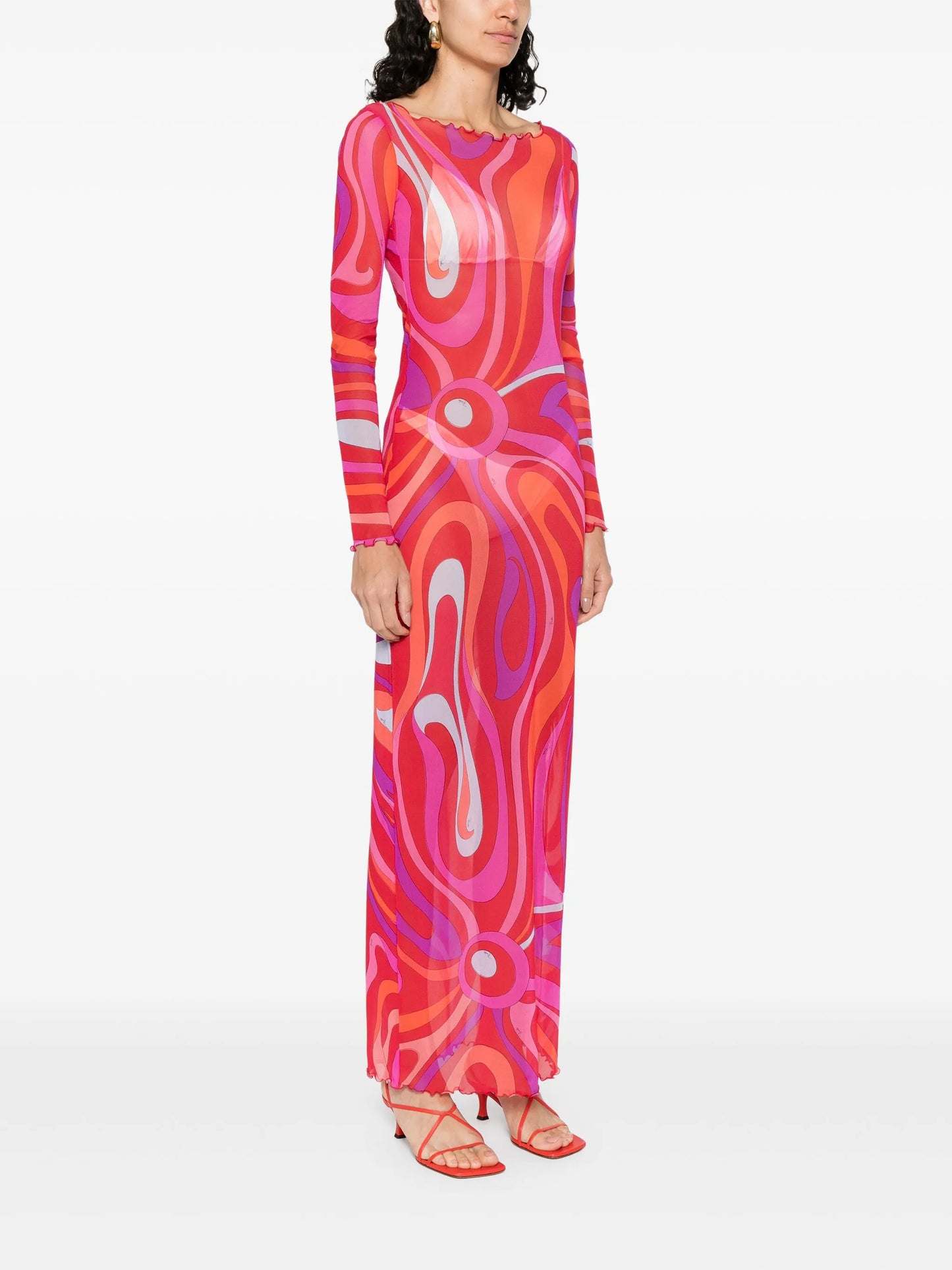 Iride-print maxi dress