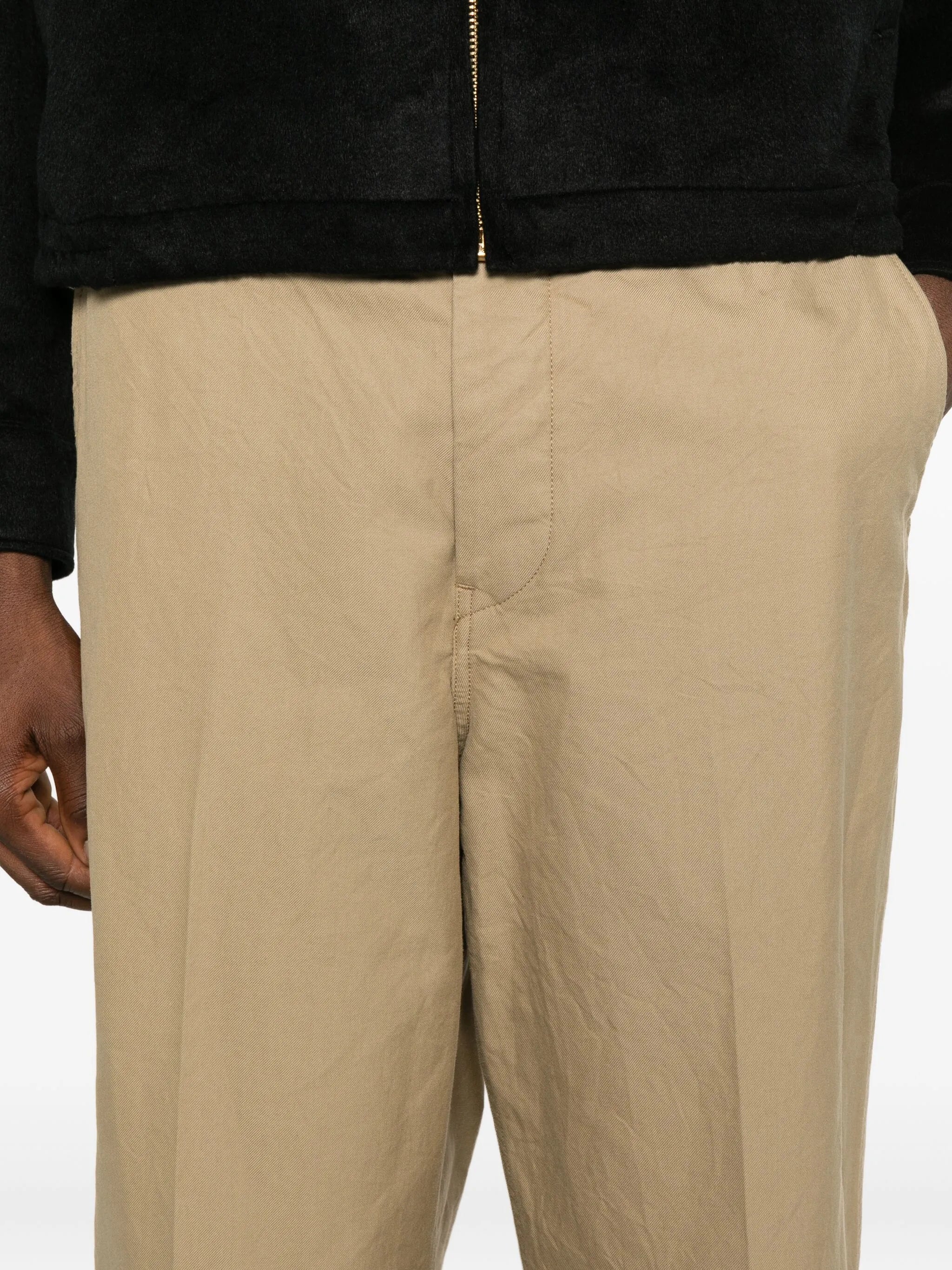 button-fastening chino trousers
