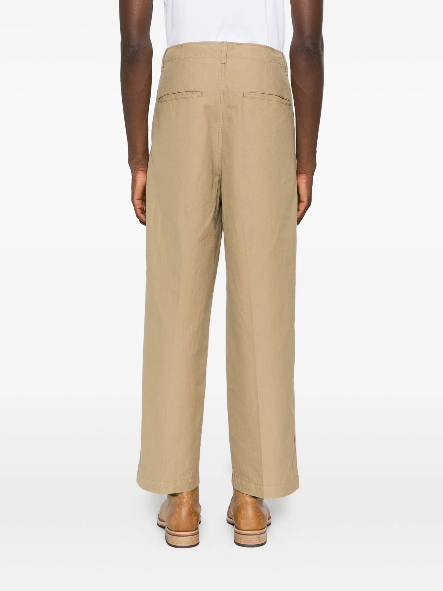 button-fastening chino trousers