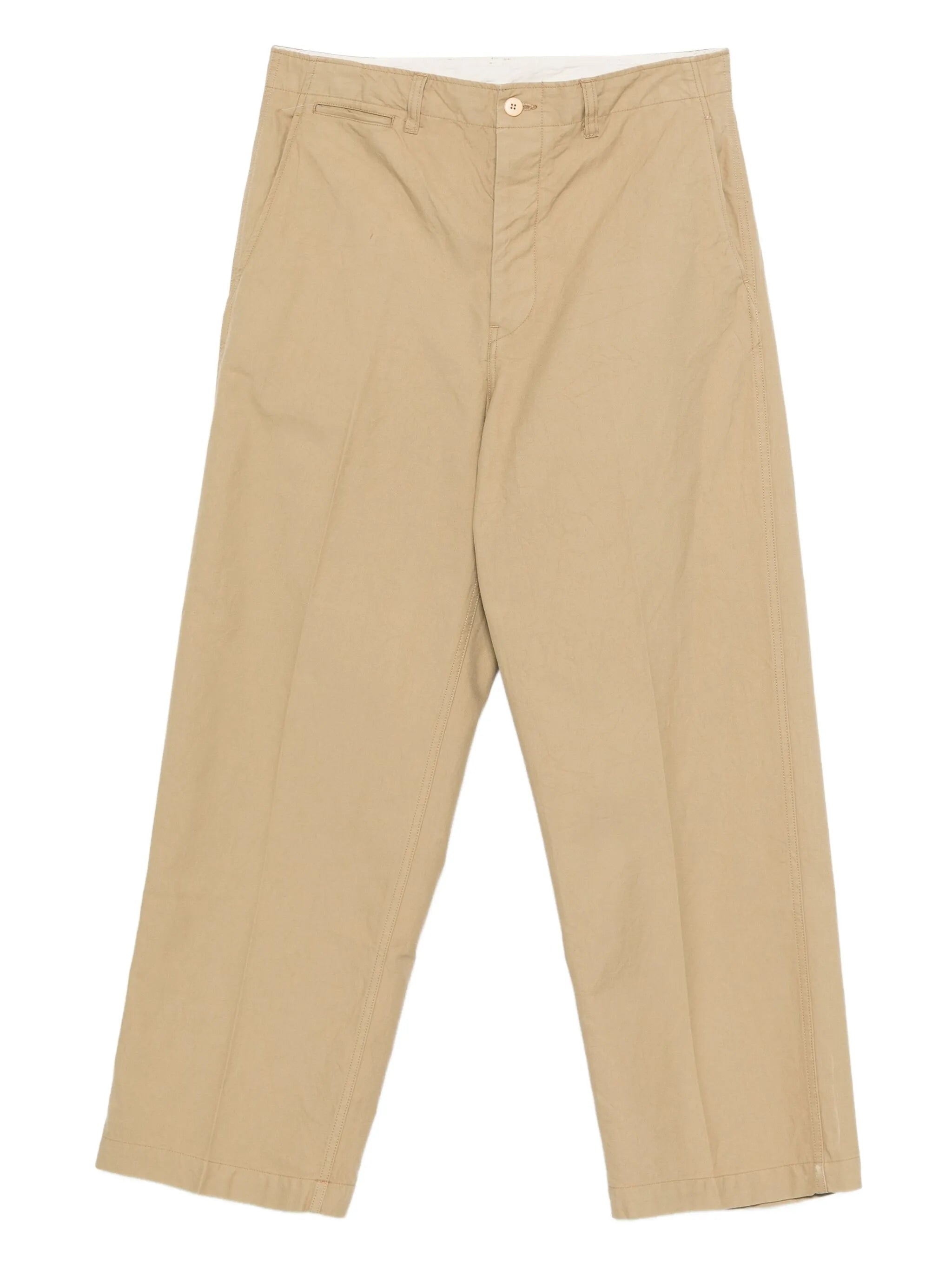 button-fastening chino trousers