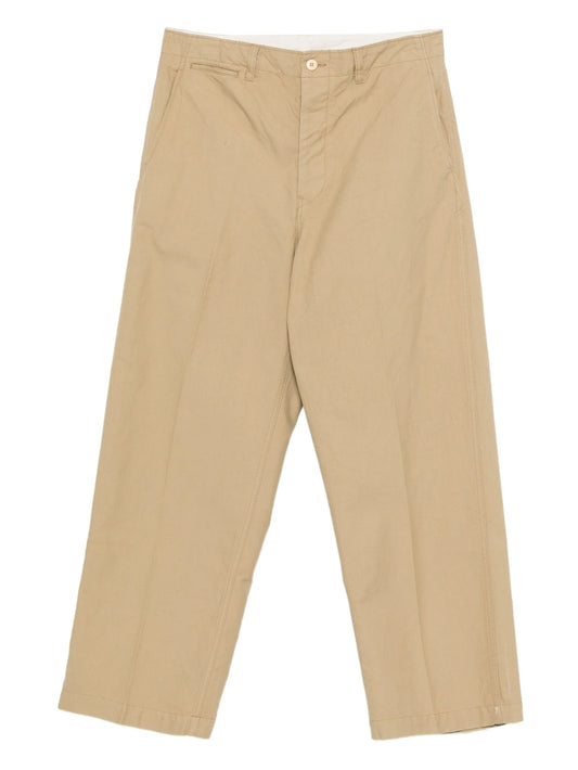 button-fastening chino trousers