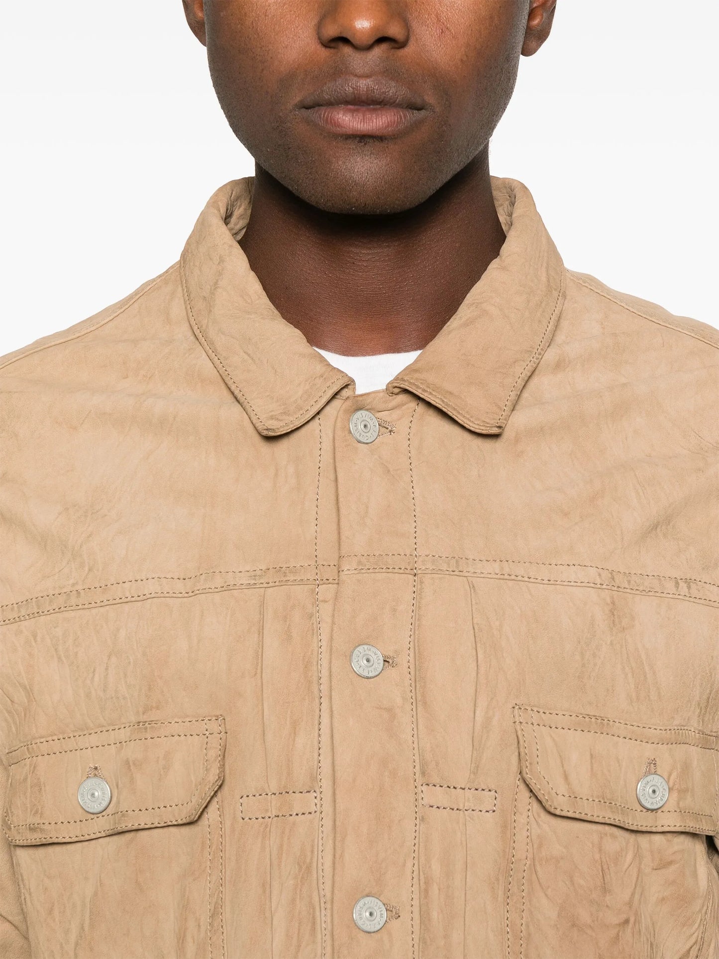 leather shirt jacket