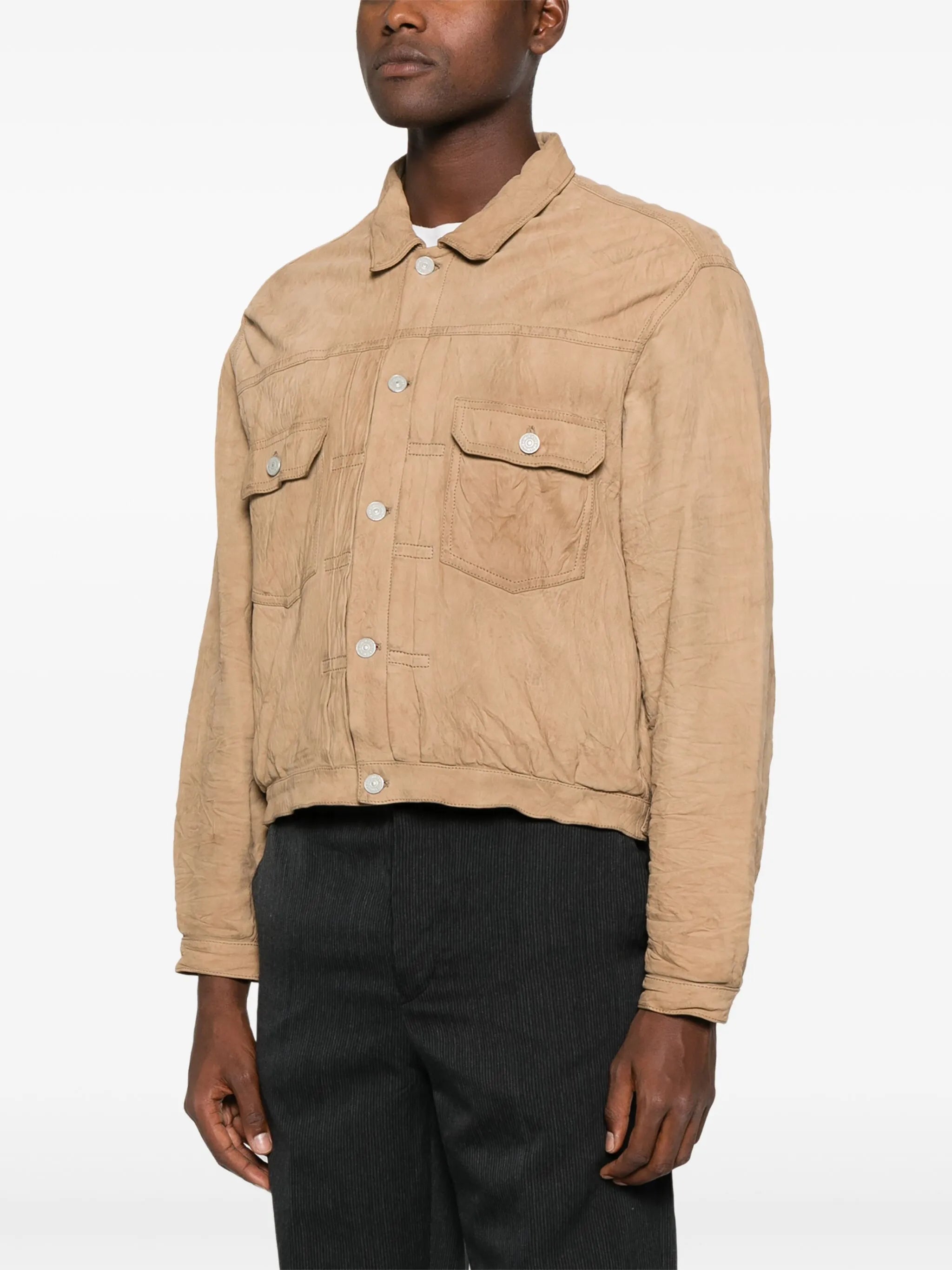 leather shirt jacket