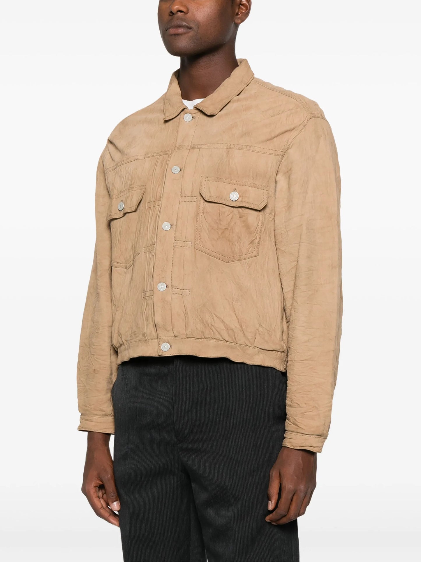 leather shirt jacket