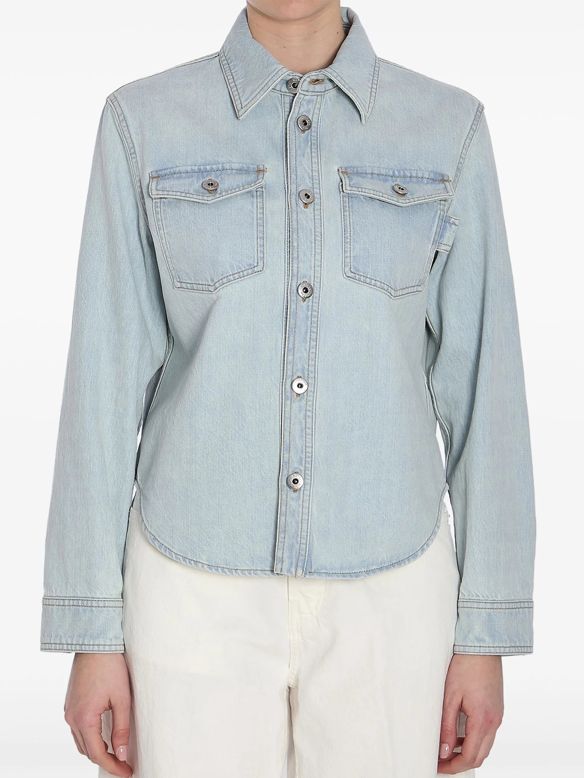 bleached denim shirt