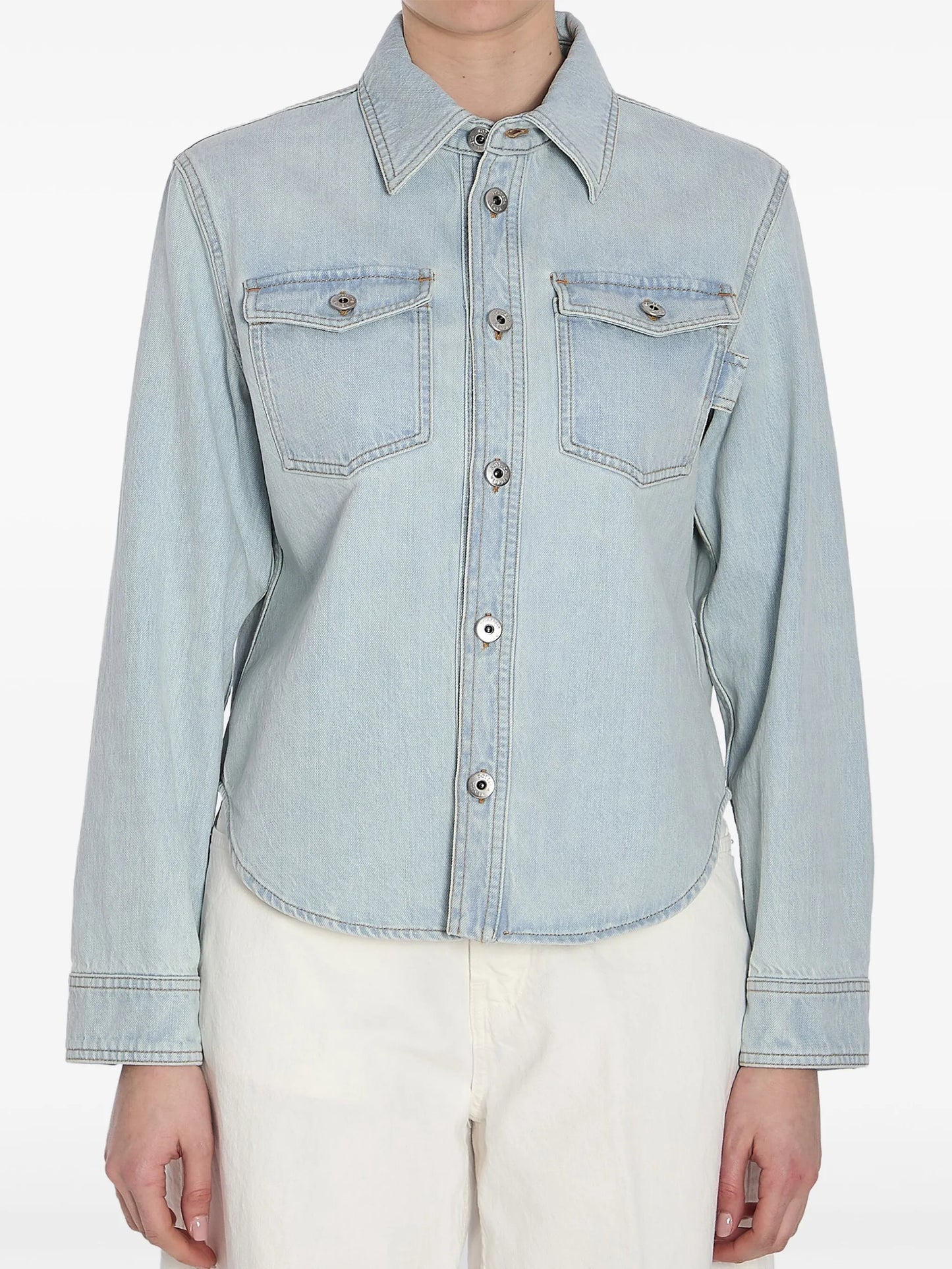 bleached denim shirt