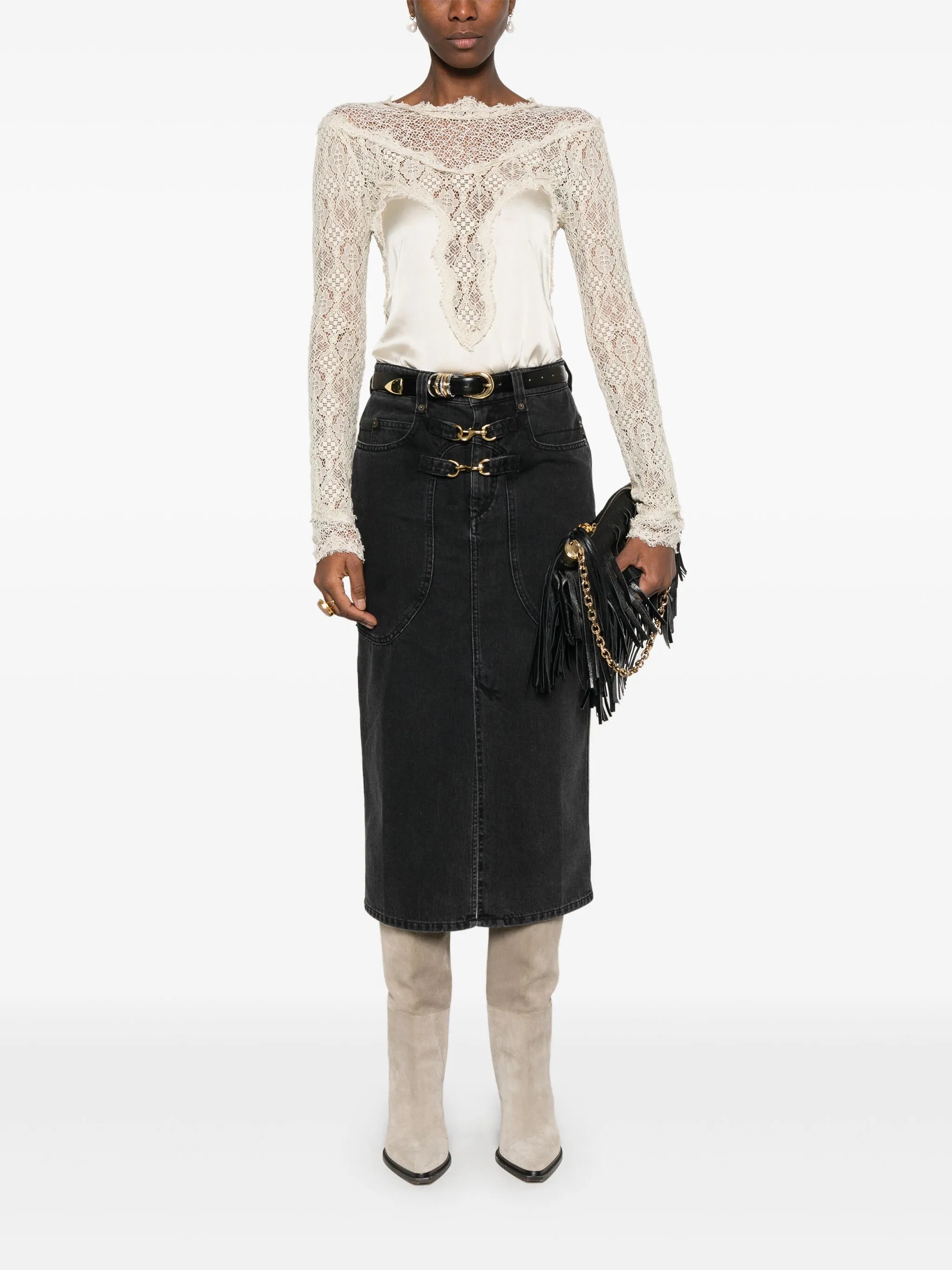 Pavina denin skirt