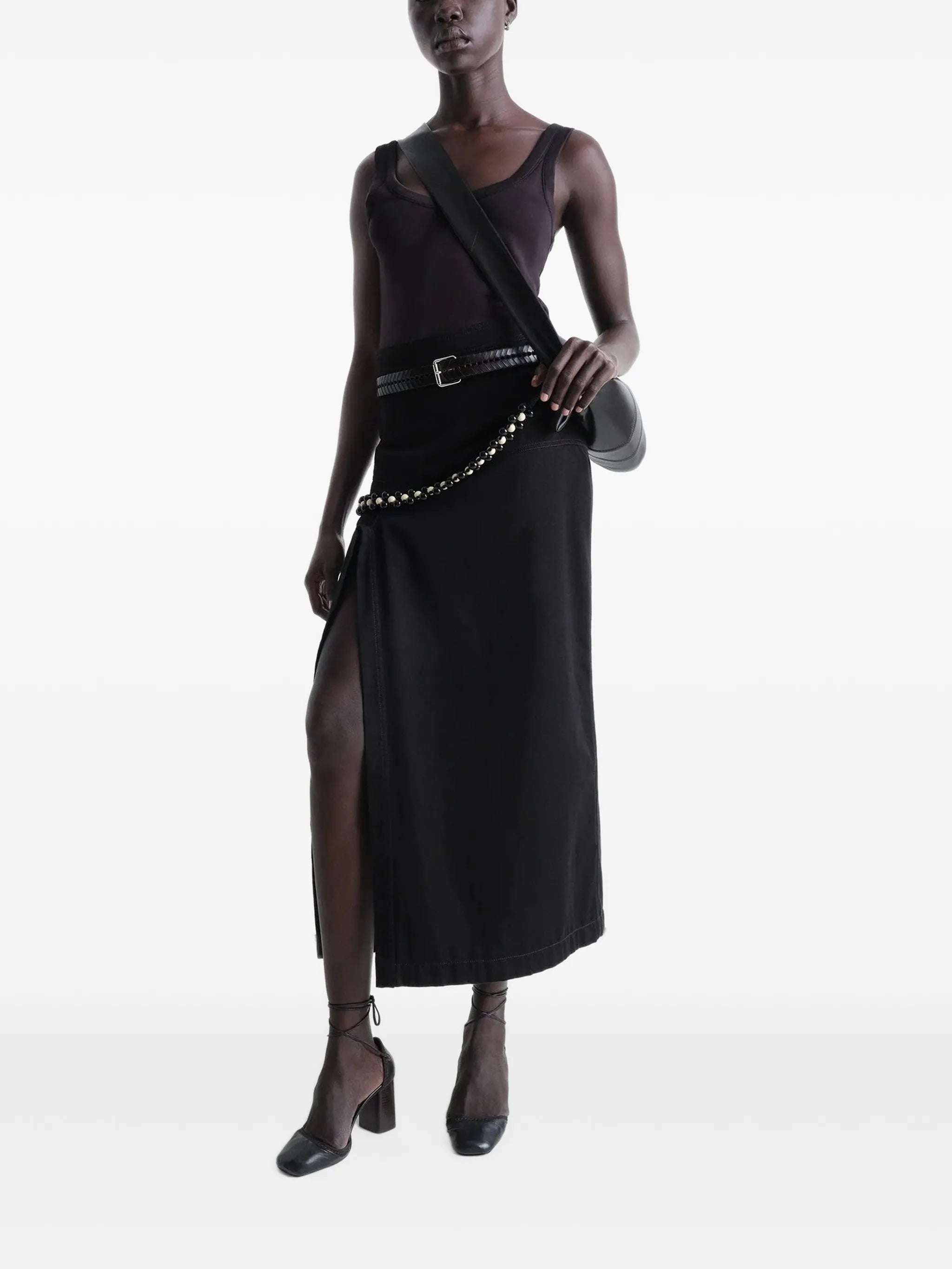 high-waisted skirt