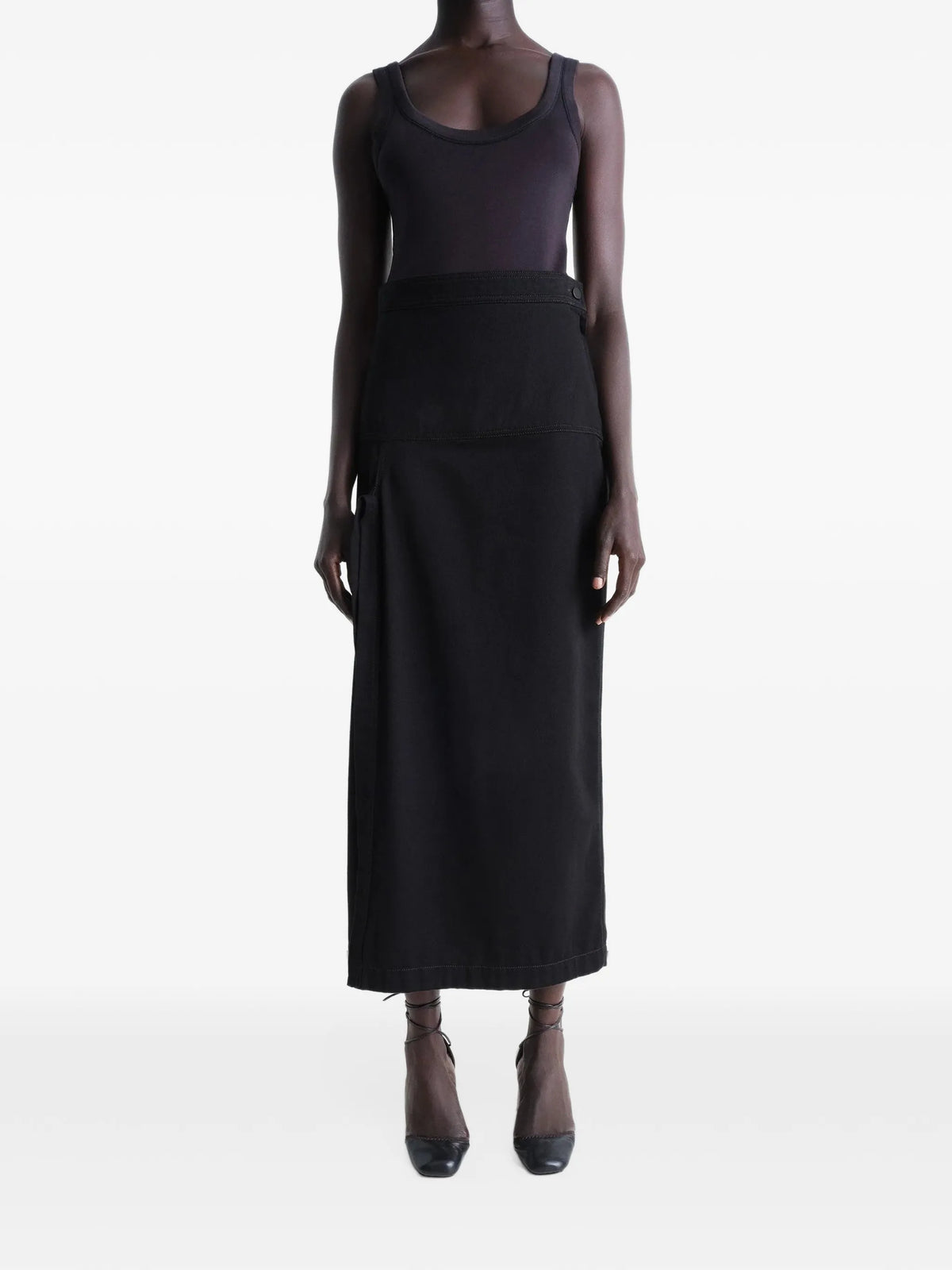 high-waisted skirt