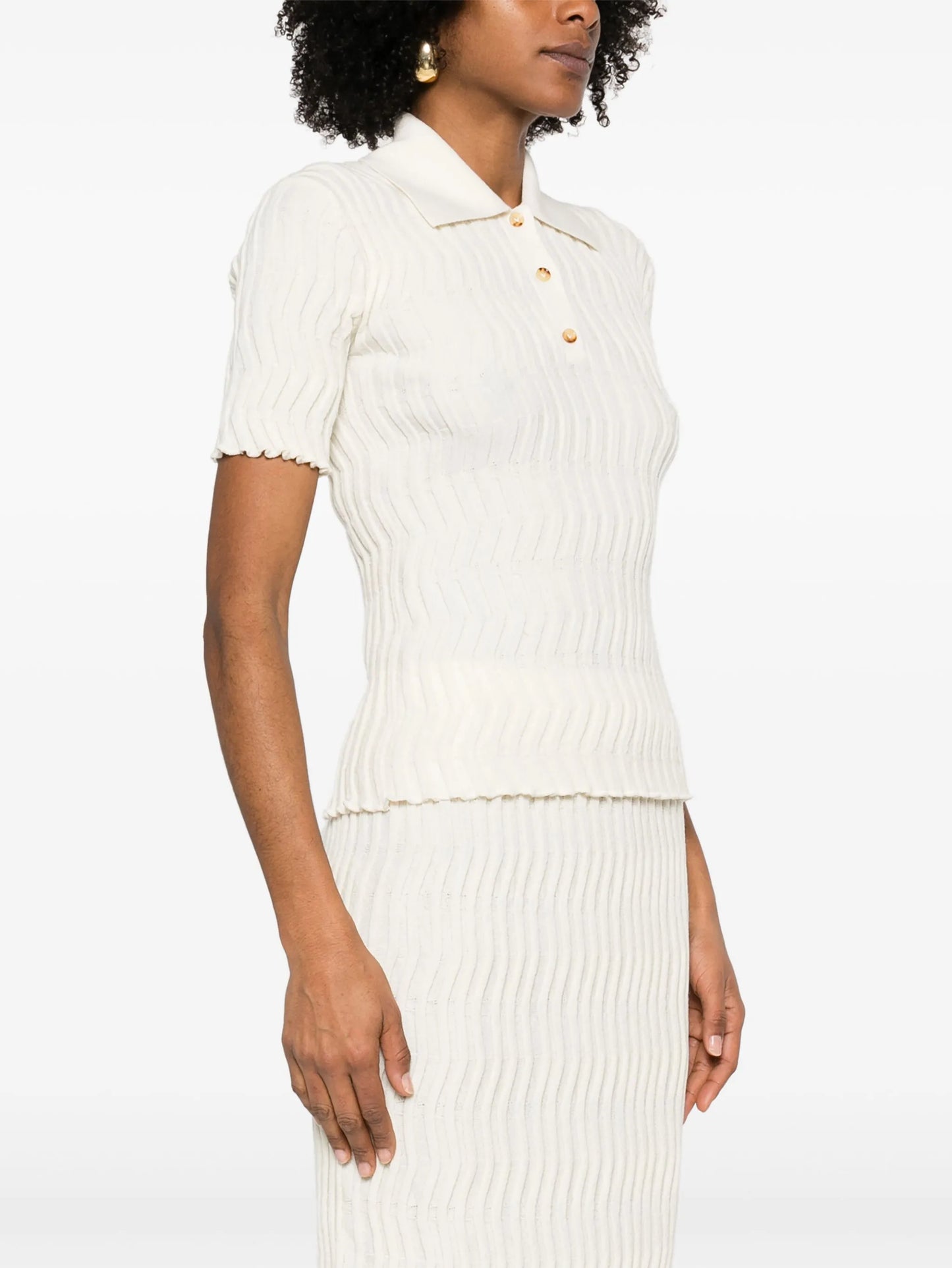 knitted polo top