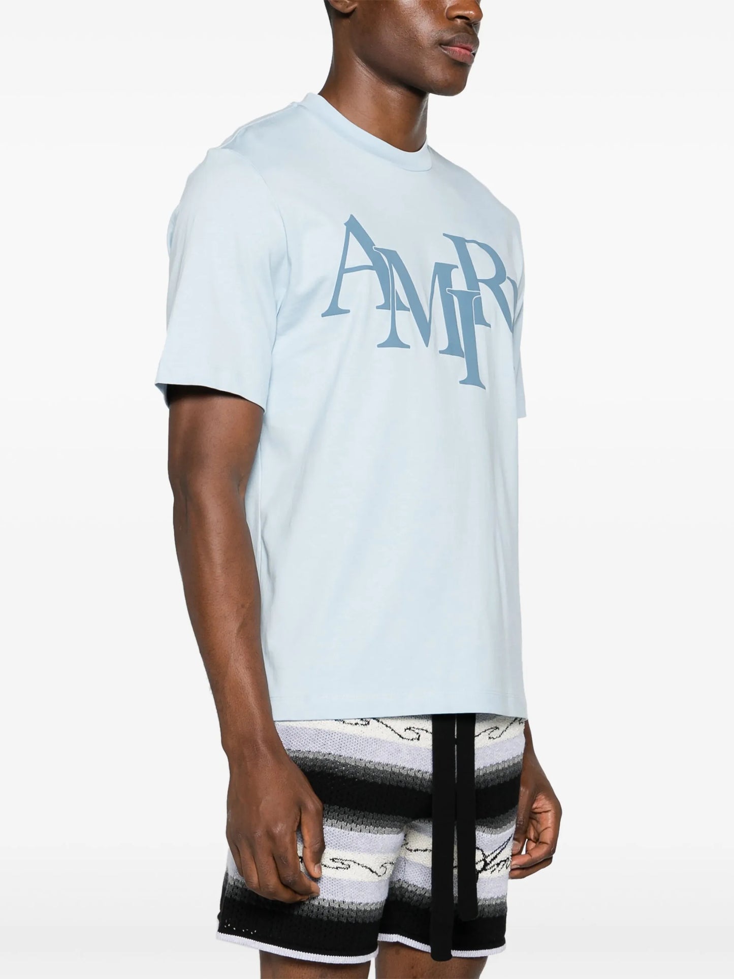 Staggered Tee Mens Style : Amjyte1078 "CERULEAN"