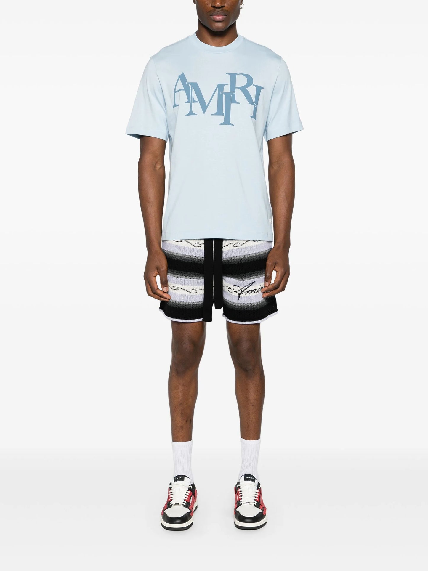 Staggered Tee Mens Style : Amjyte1078 "CERULEAN"
