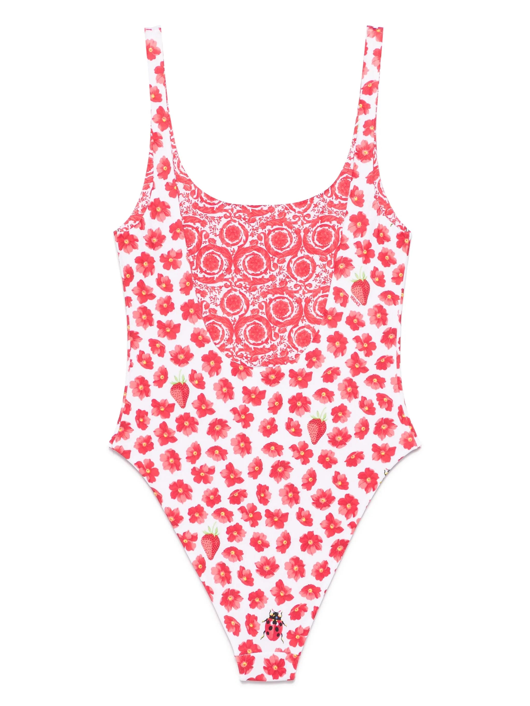 Strawberry Garden-print swimsuit