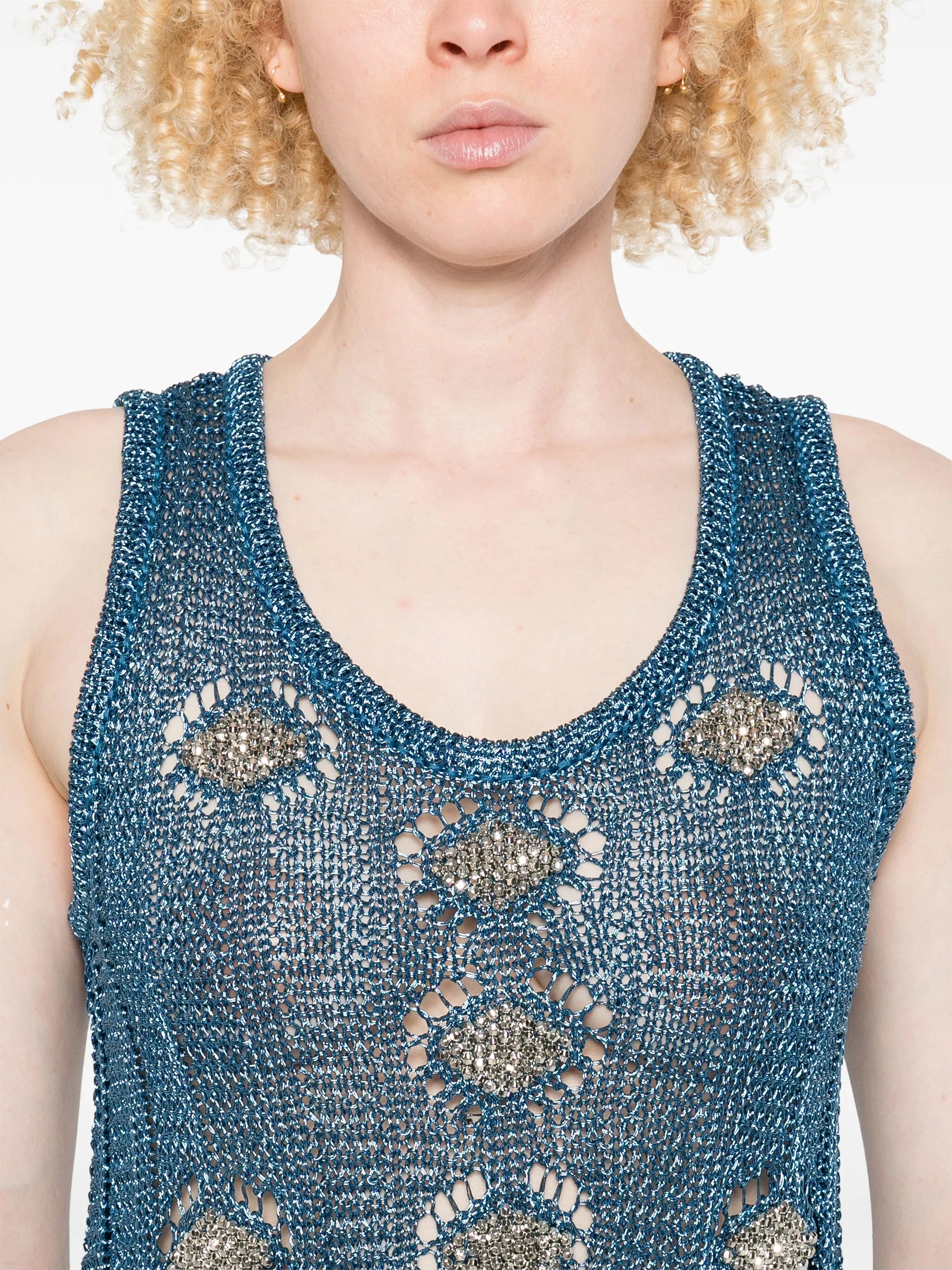 lurex-knit midi dress