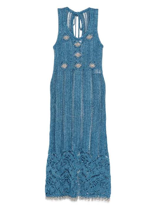 lurex-knit midi dress