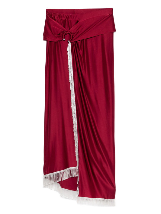 fringe-detailing midi skirt