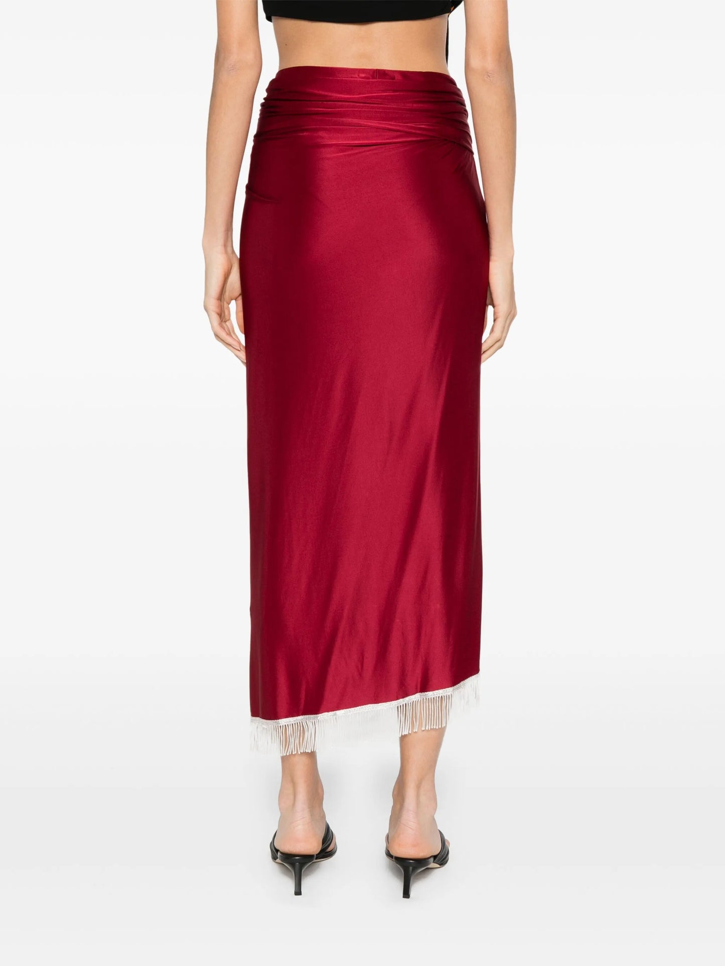 fringe-detailing midi skirt