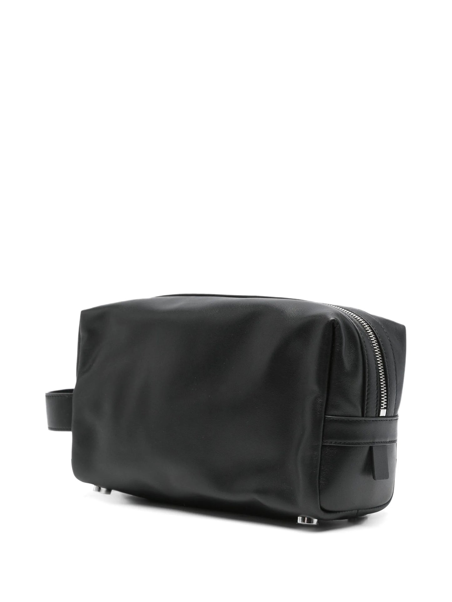 logo-appliqué leather wash bag